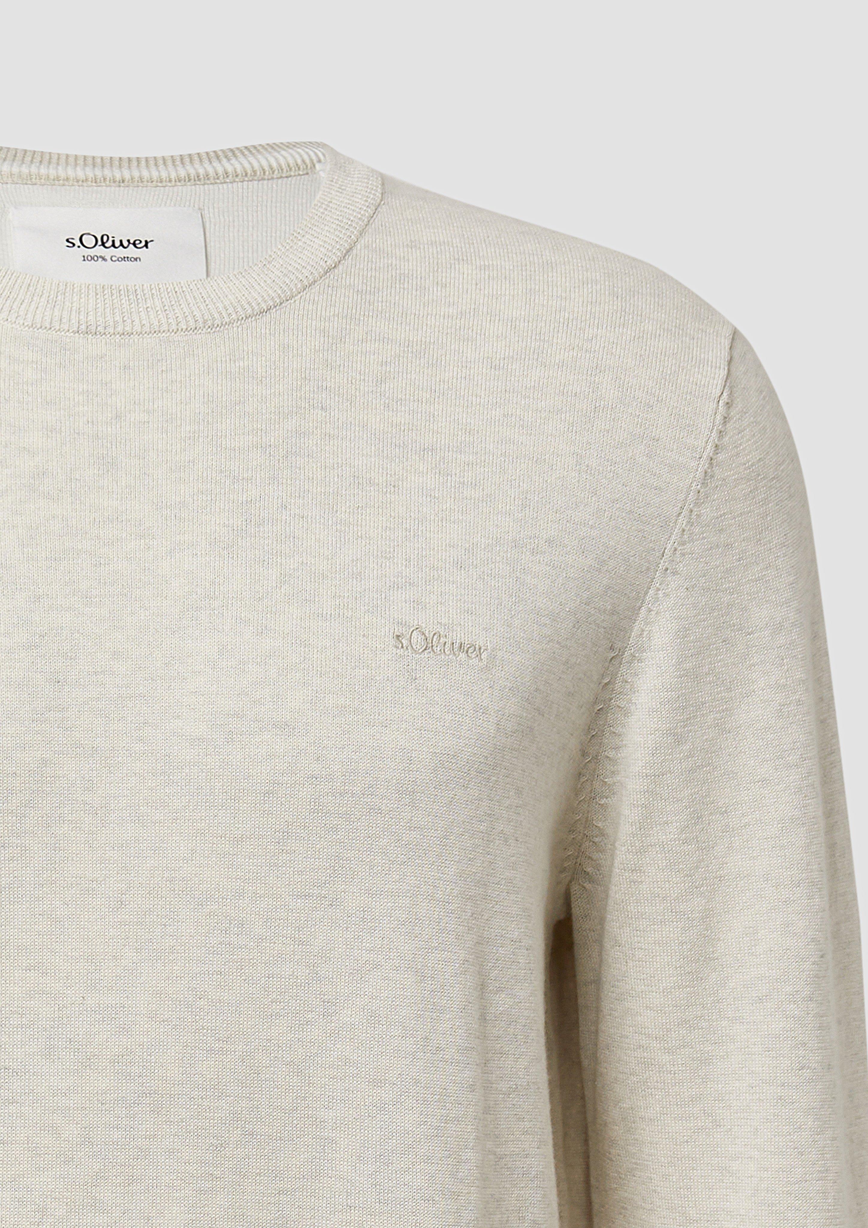 Men Knitted pullover in cream by s.Oliver