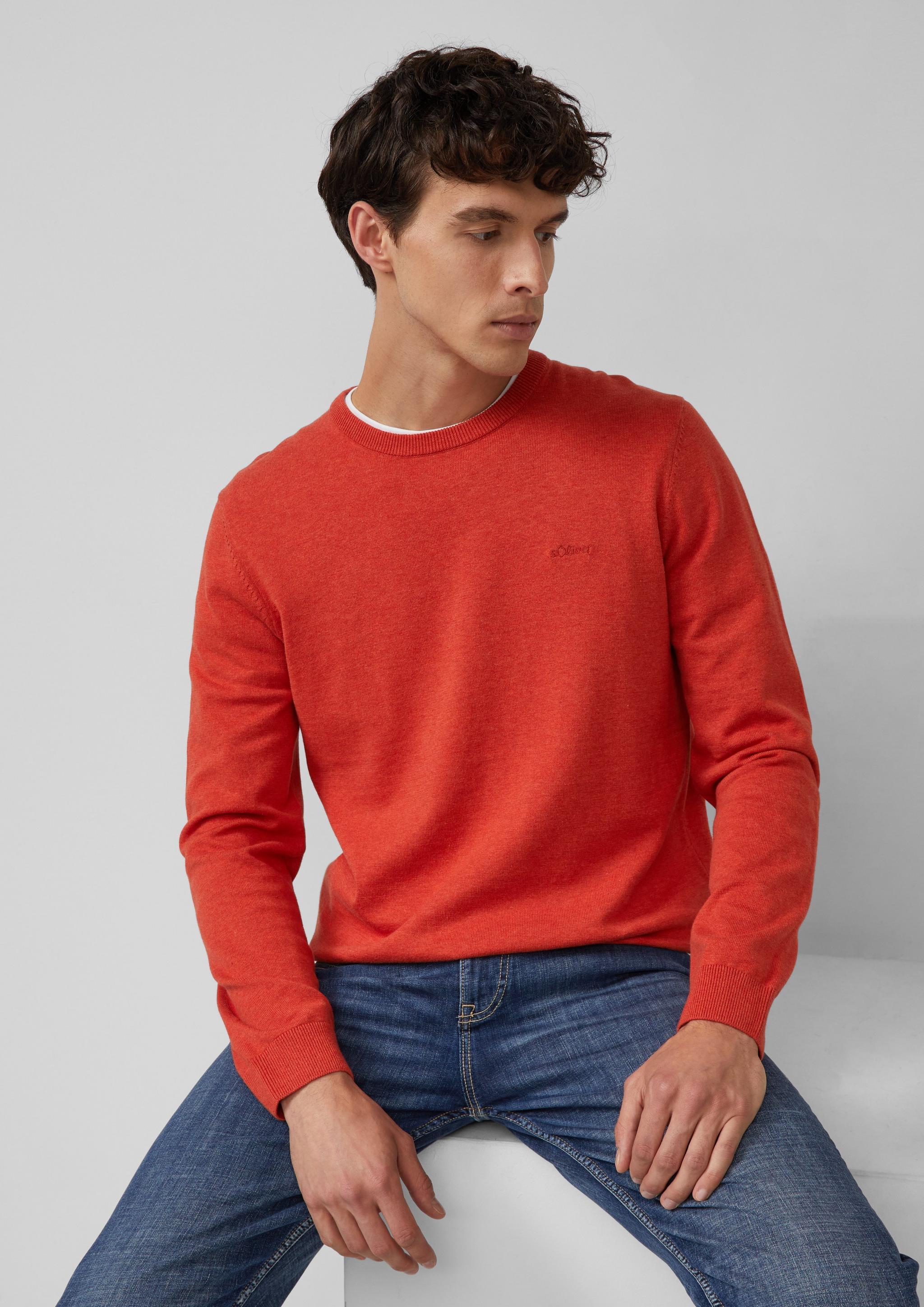Hommes Pull en tricot en rouge de s.Oliver