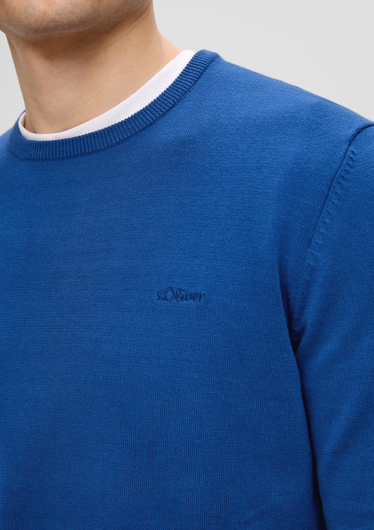 s.Oliver Pleten pulover z izvezenim logotipom