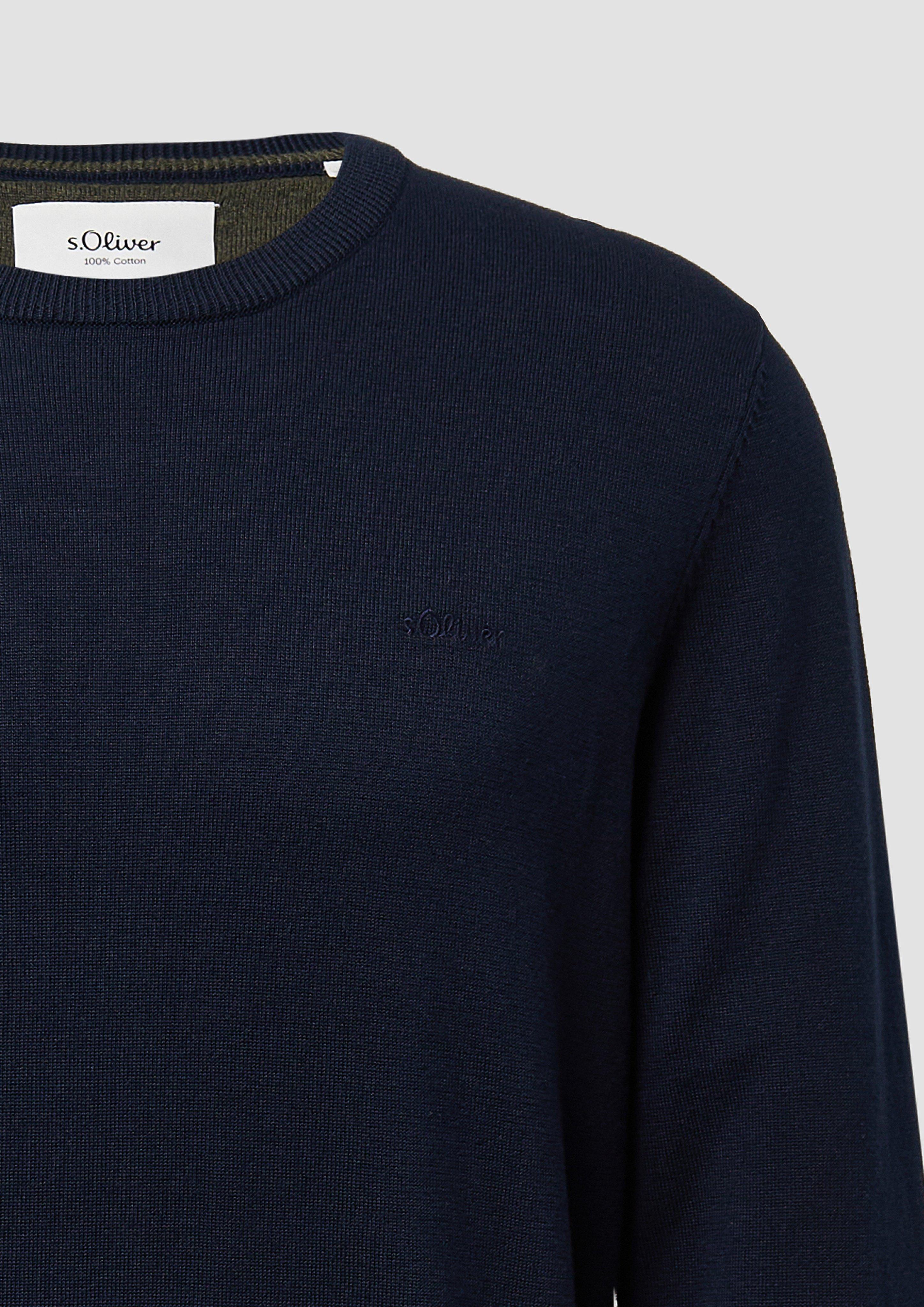 Men Knitted pullover in blue by s.Oliver
