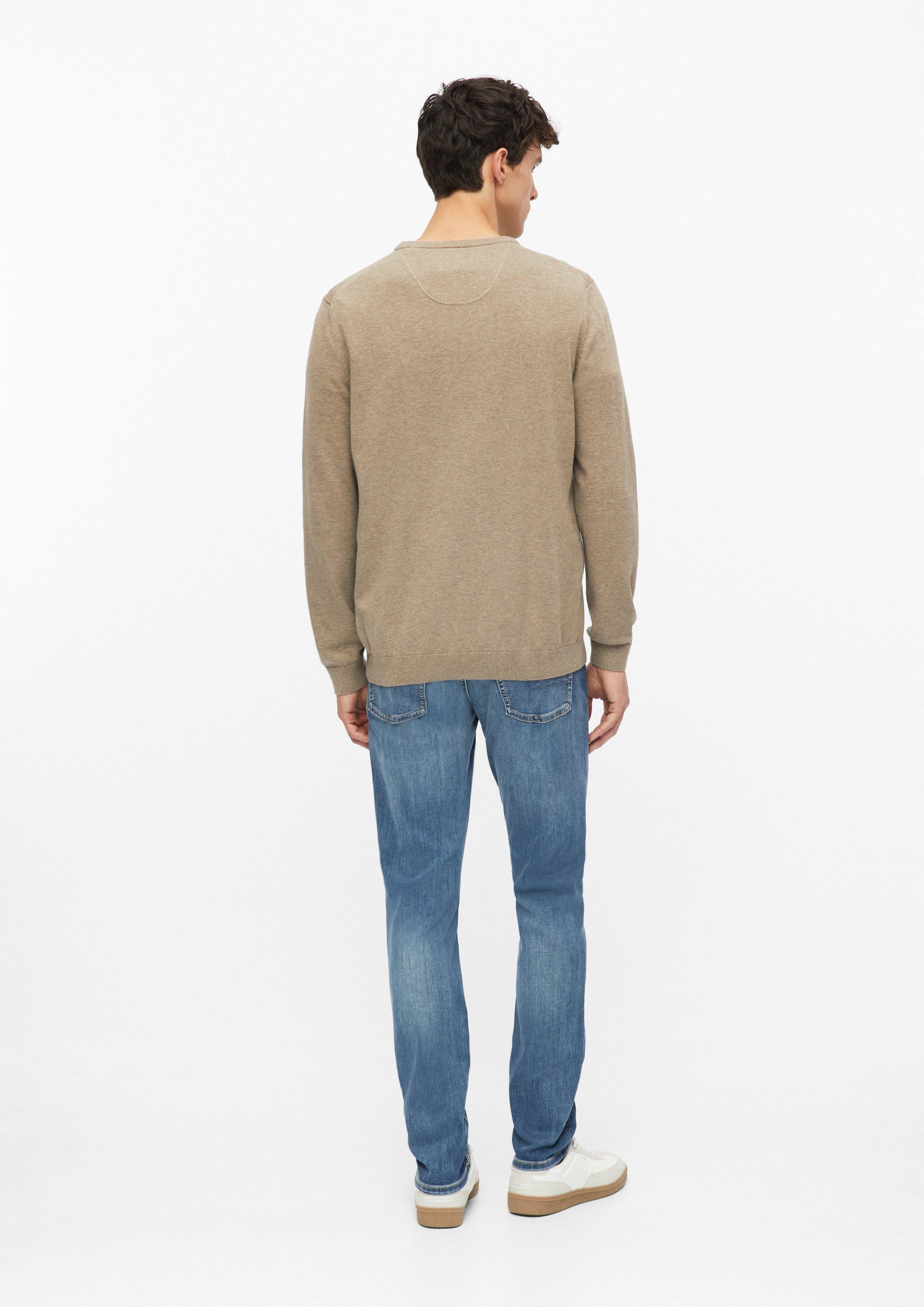 Herren Baumwollpullover mit Logo-Stickerei in braun von s.Oliver