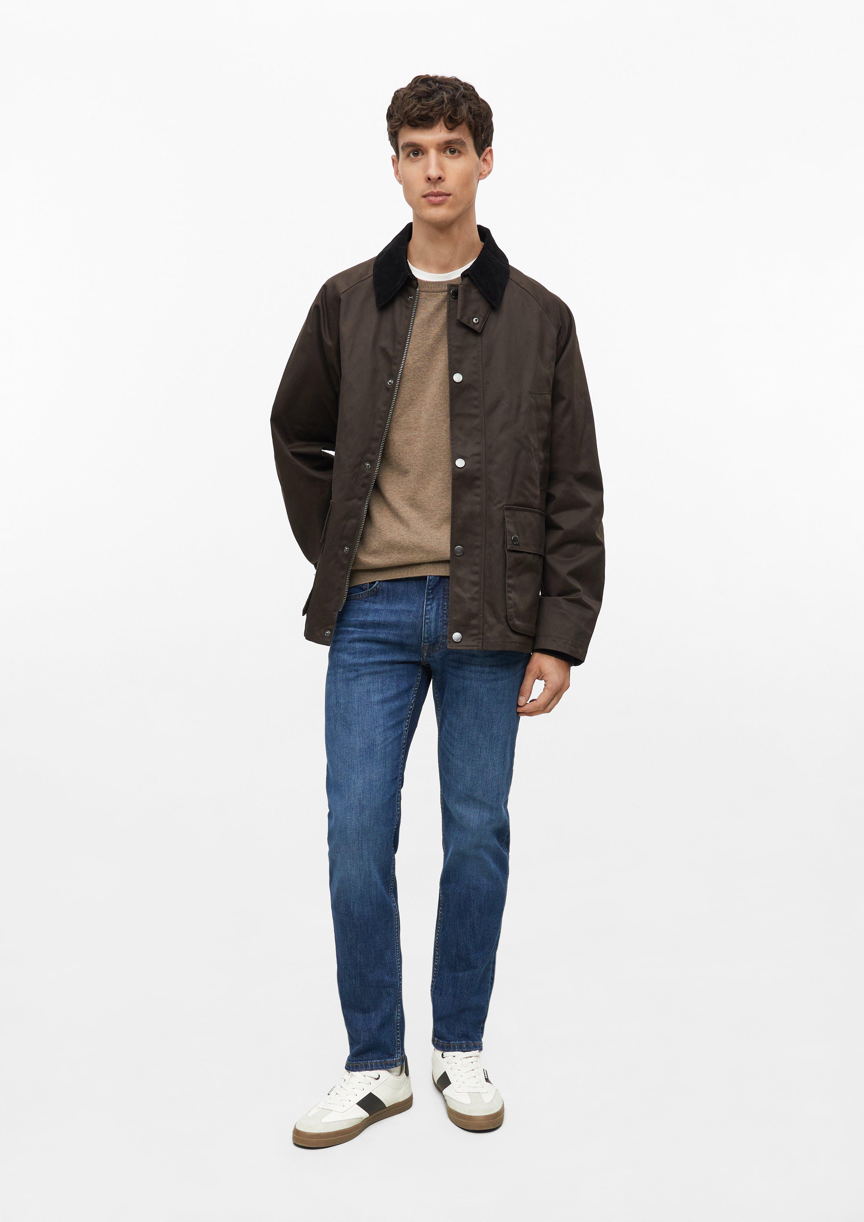 Men Cotton Sweater with Embroidered Logo in brown by s.Oliver