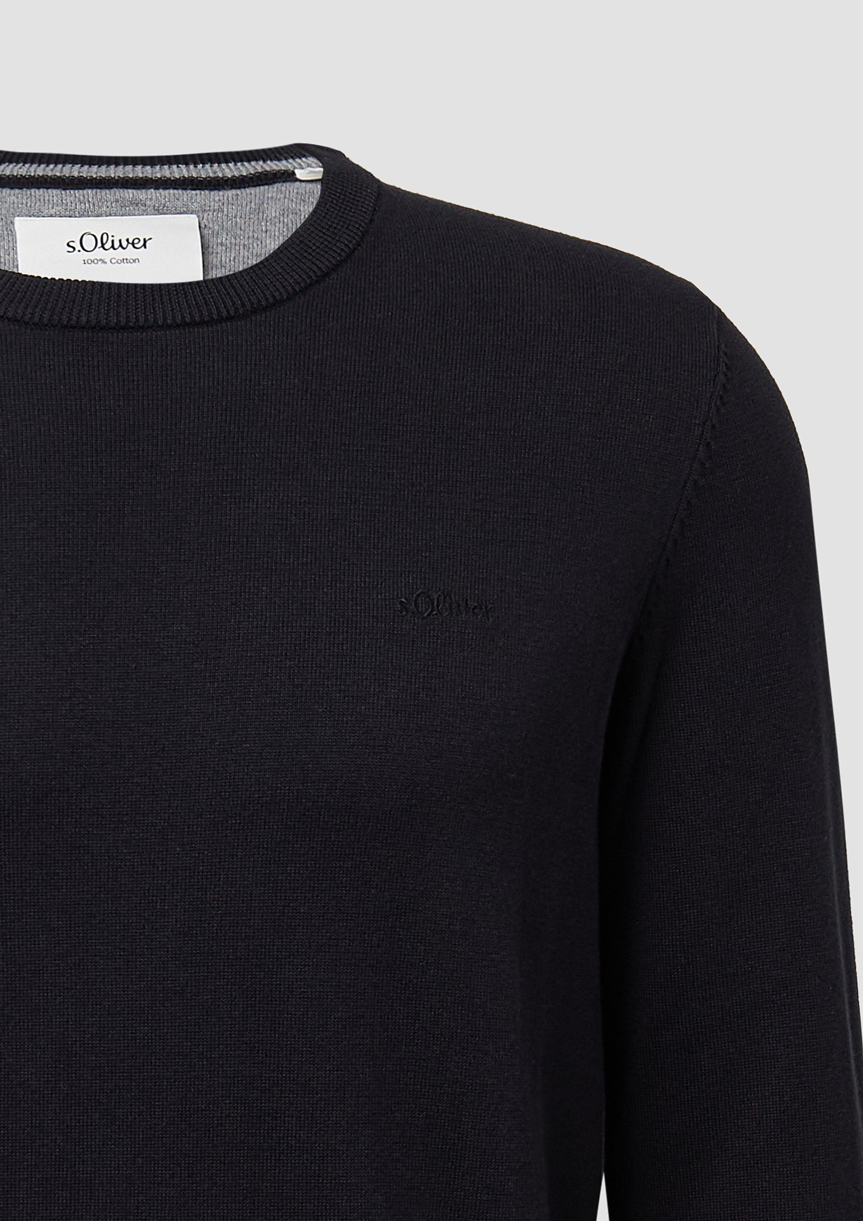 Men Knitted pullover in black by s.Oliver