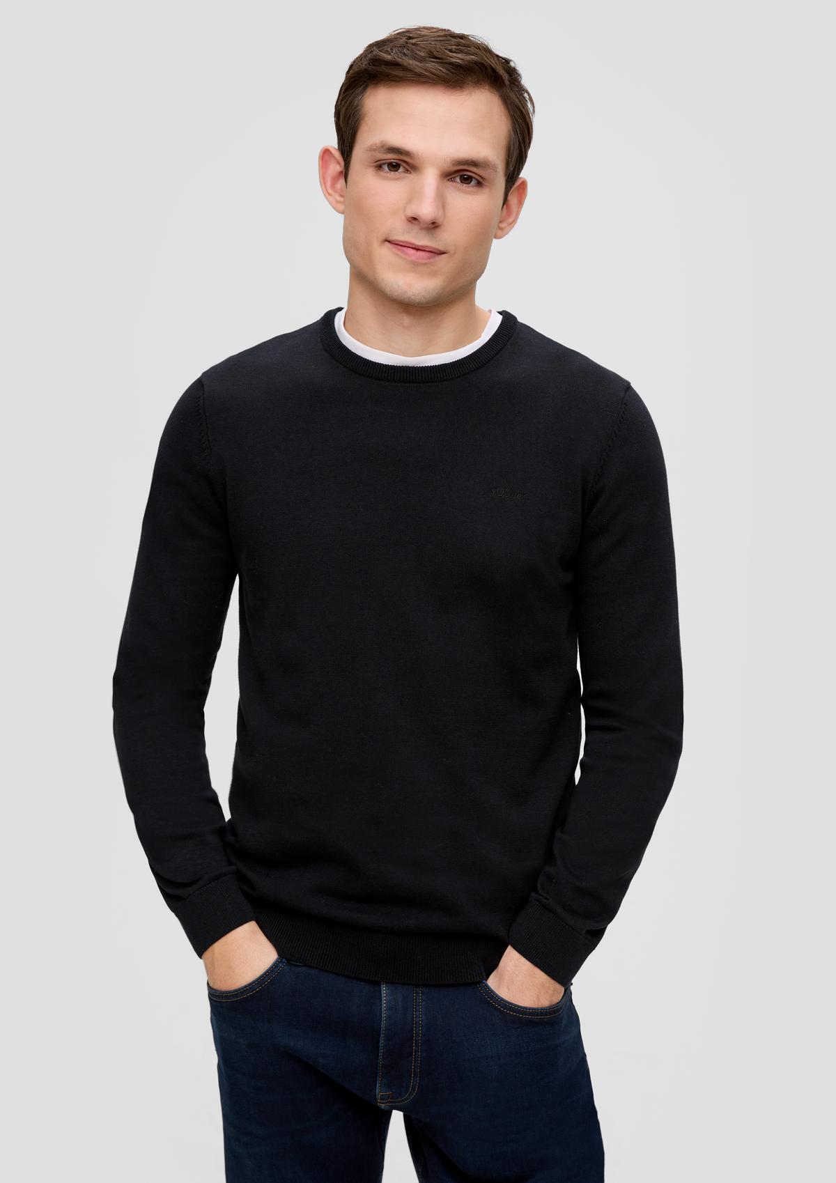 s.Oliver Knitted jumper with logo embroidery