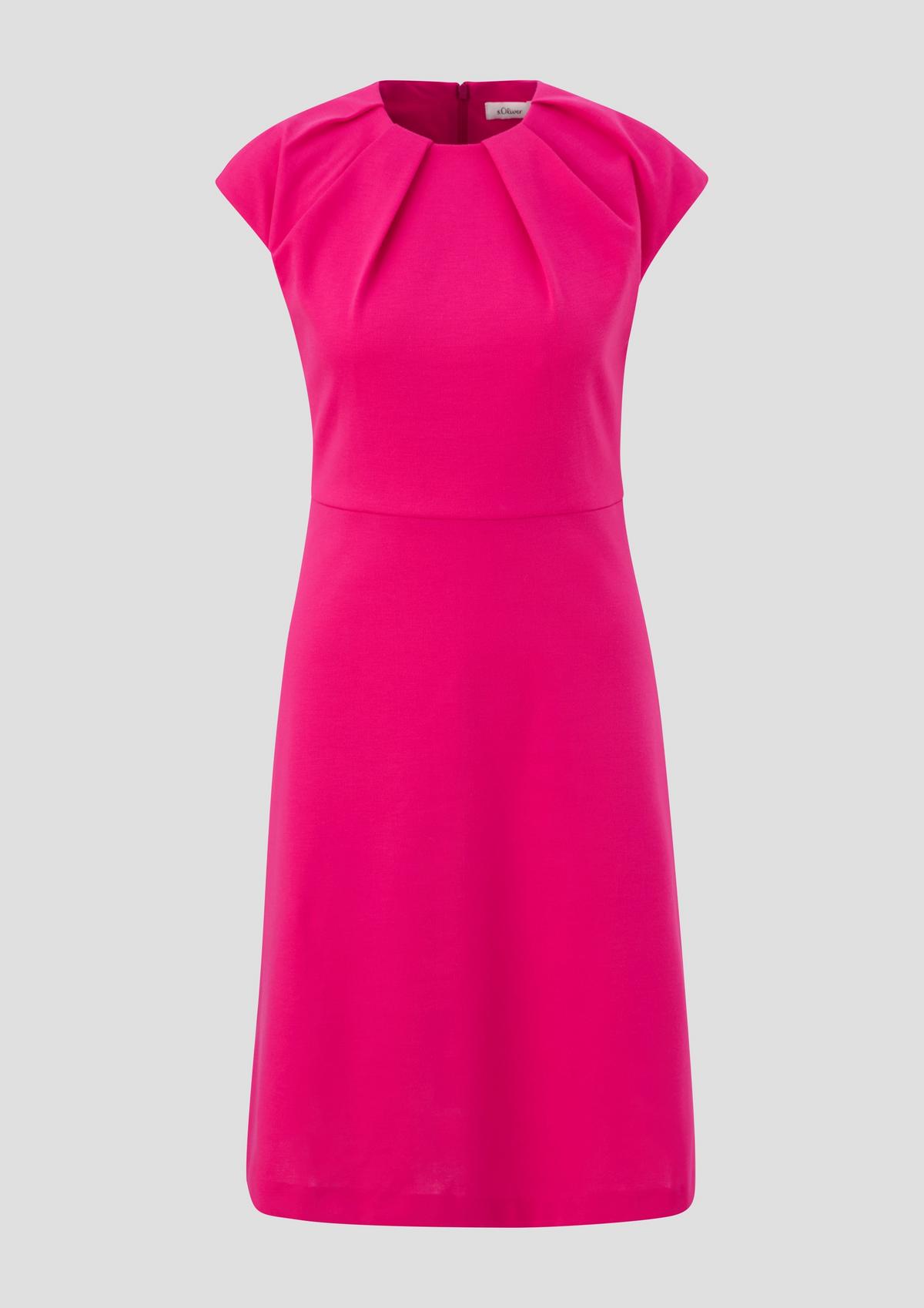 s.Oliver Kratka haljina s plisiranim okruglim vratnim izrezom