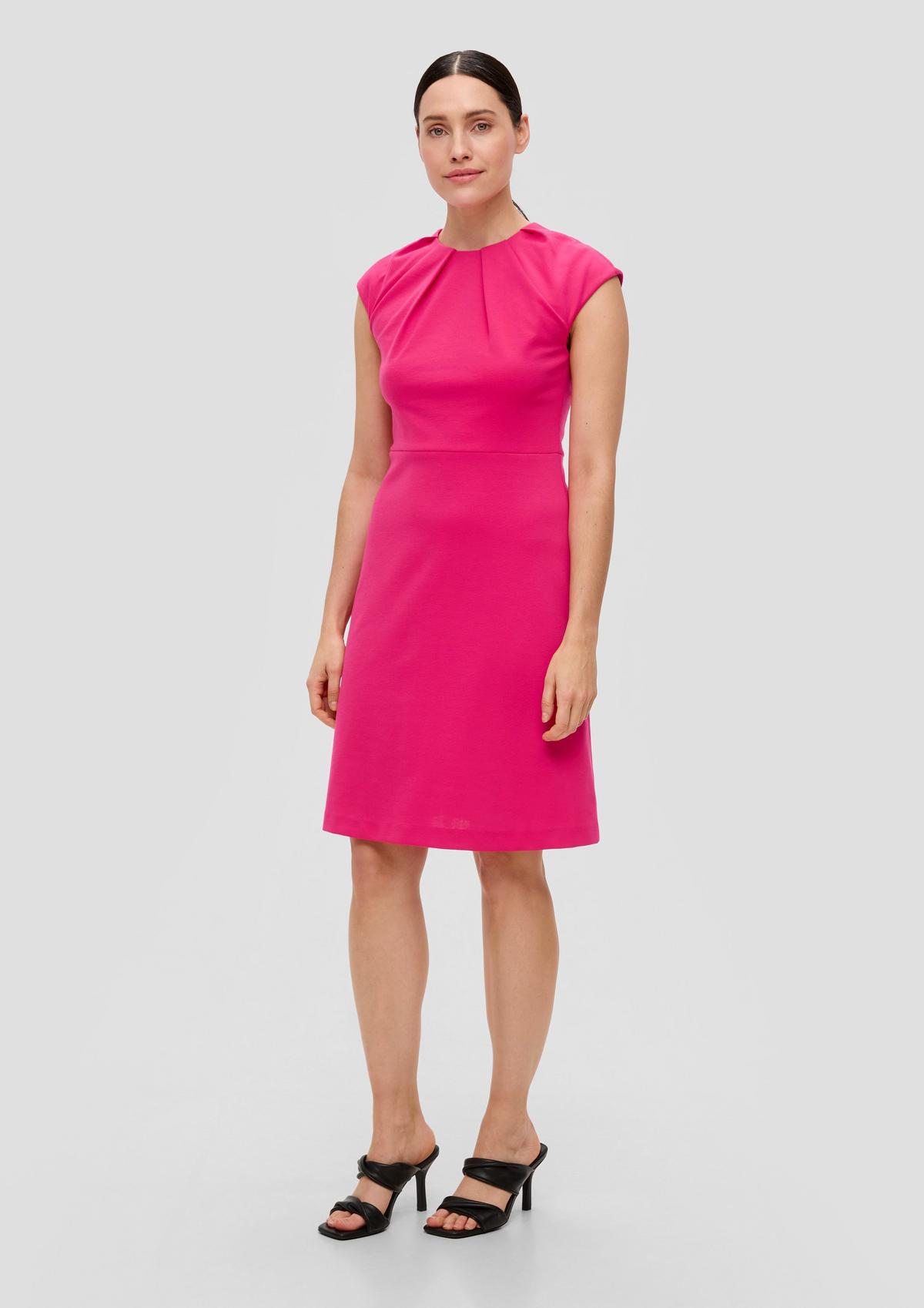 s.Oliver Short dress with a pleated round neckline