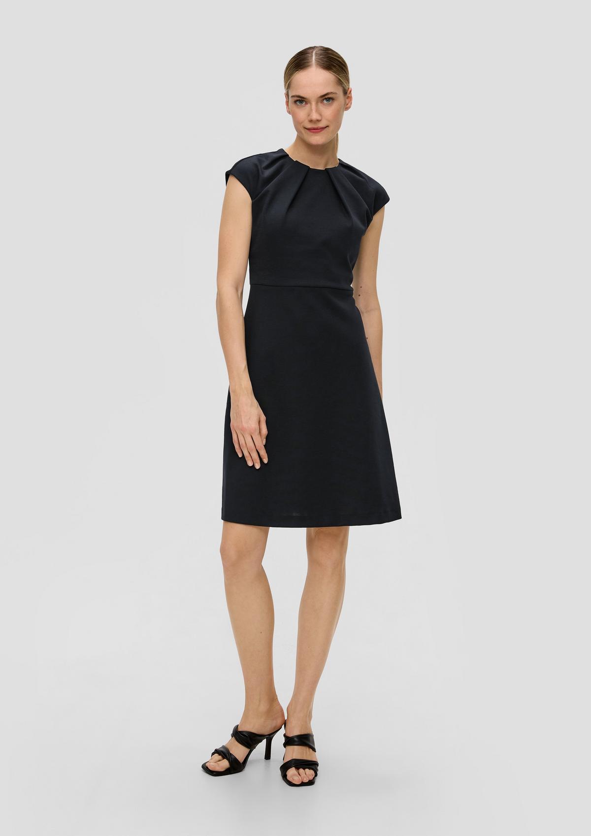 s.Oliver Short dress with a pleated round neckline