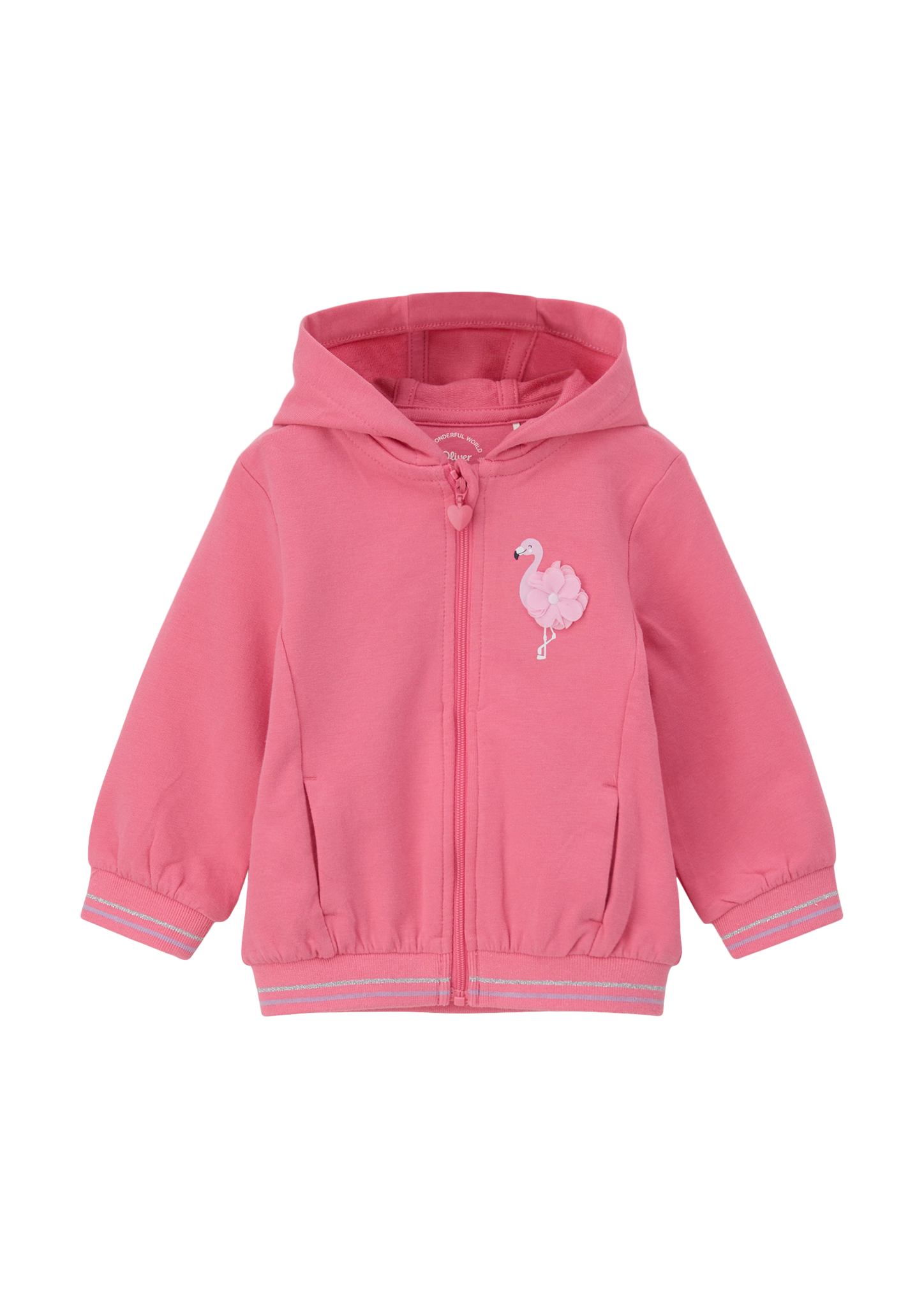 s.Oliver - Sweatshirt-Jacke mit Flamingo-Detail, Babys, Rosa