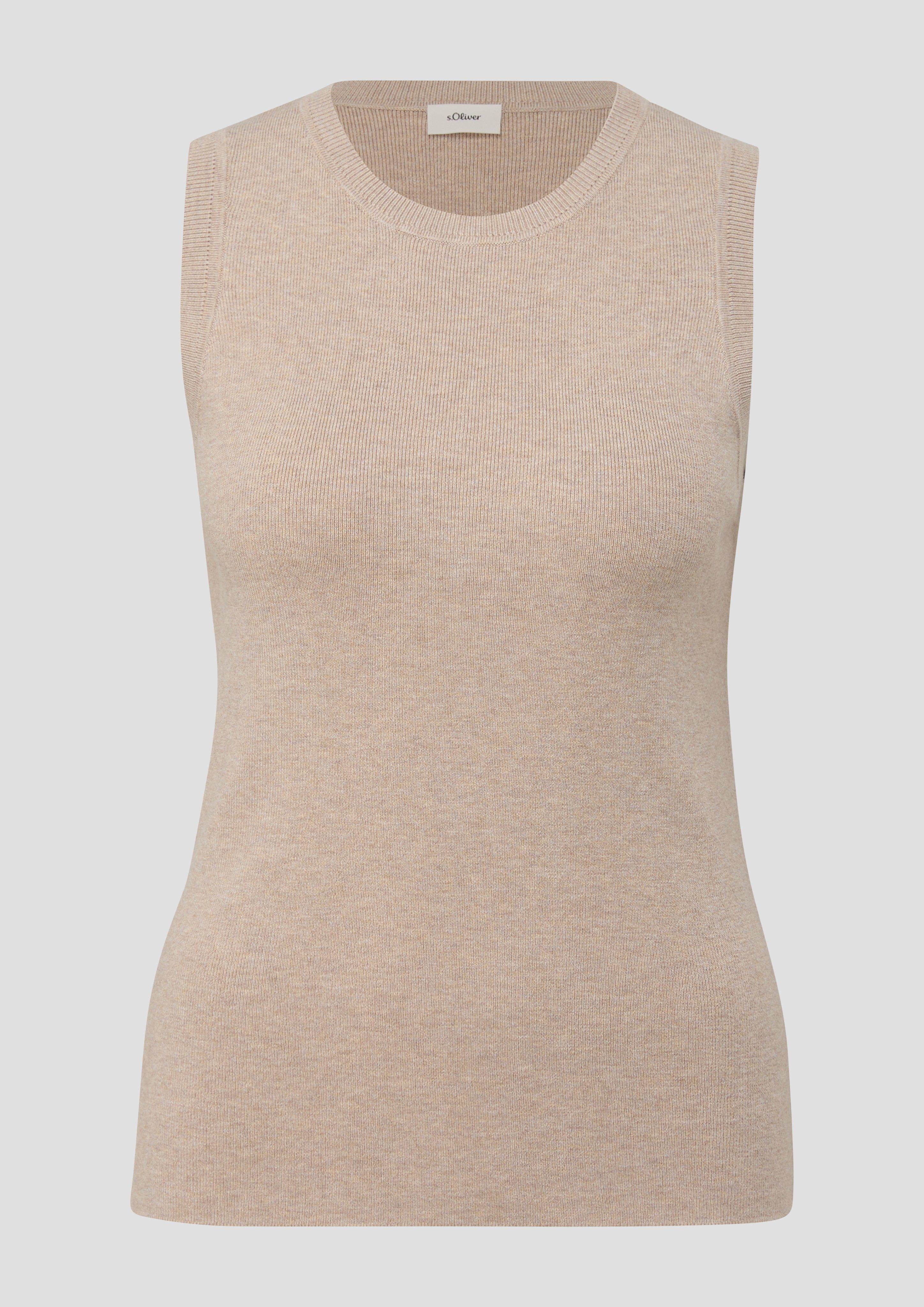 s.Oliver - Stricktop aus Viskosemix, Damen, Beige