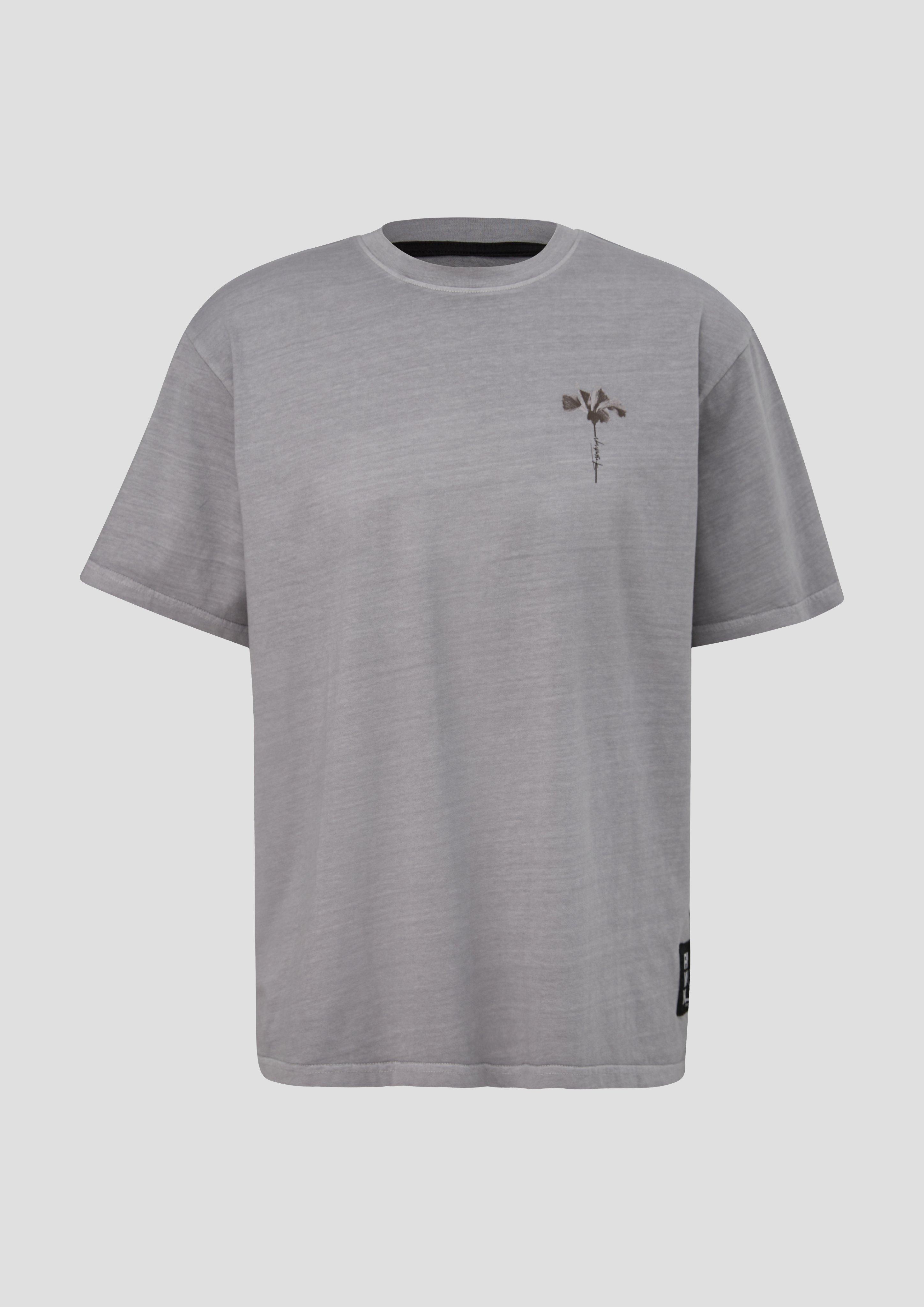 Thumbnail - QS - Printshirt aus reiner Baumwolle, Herren, grau