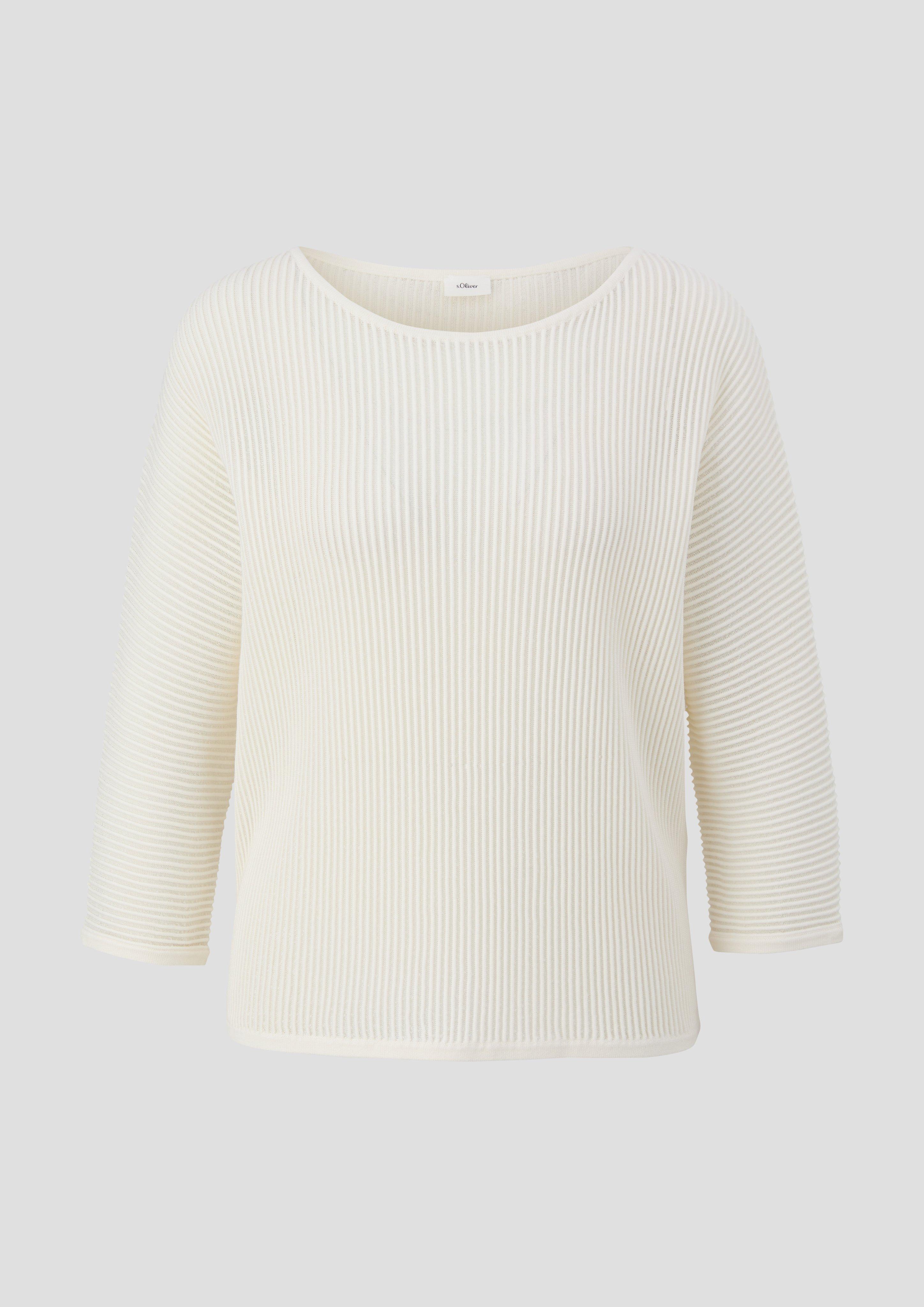 s.Oliver - Strickpullover mit Fledermausärmeln, Damen, creme