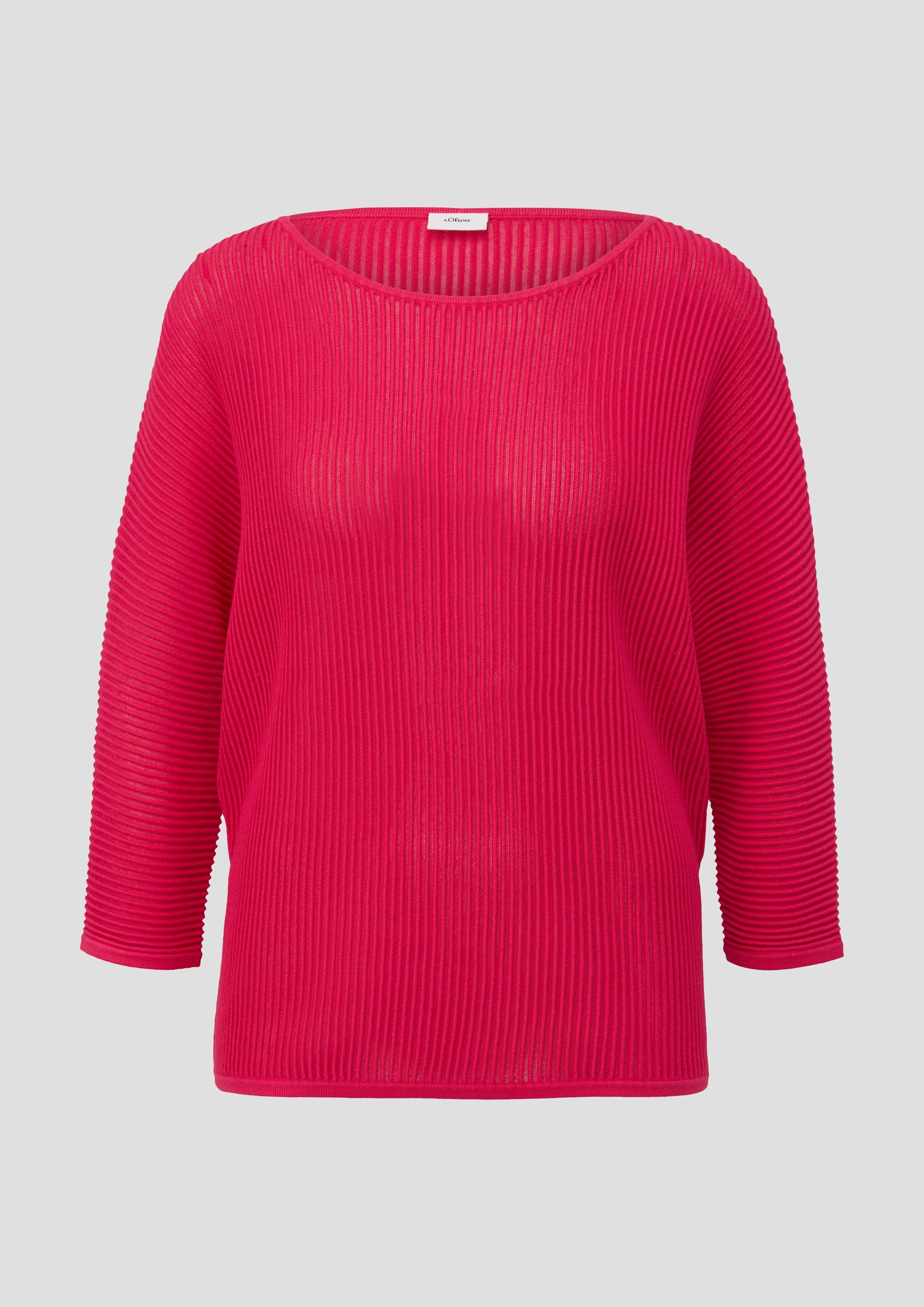 s.Oliver - Strickpullover mit Fledermausärmeln, Damen, Rosa