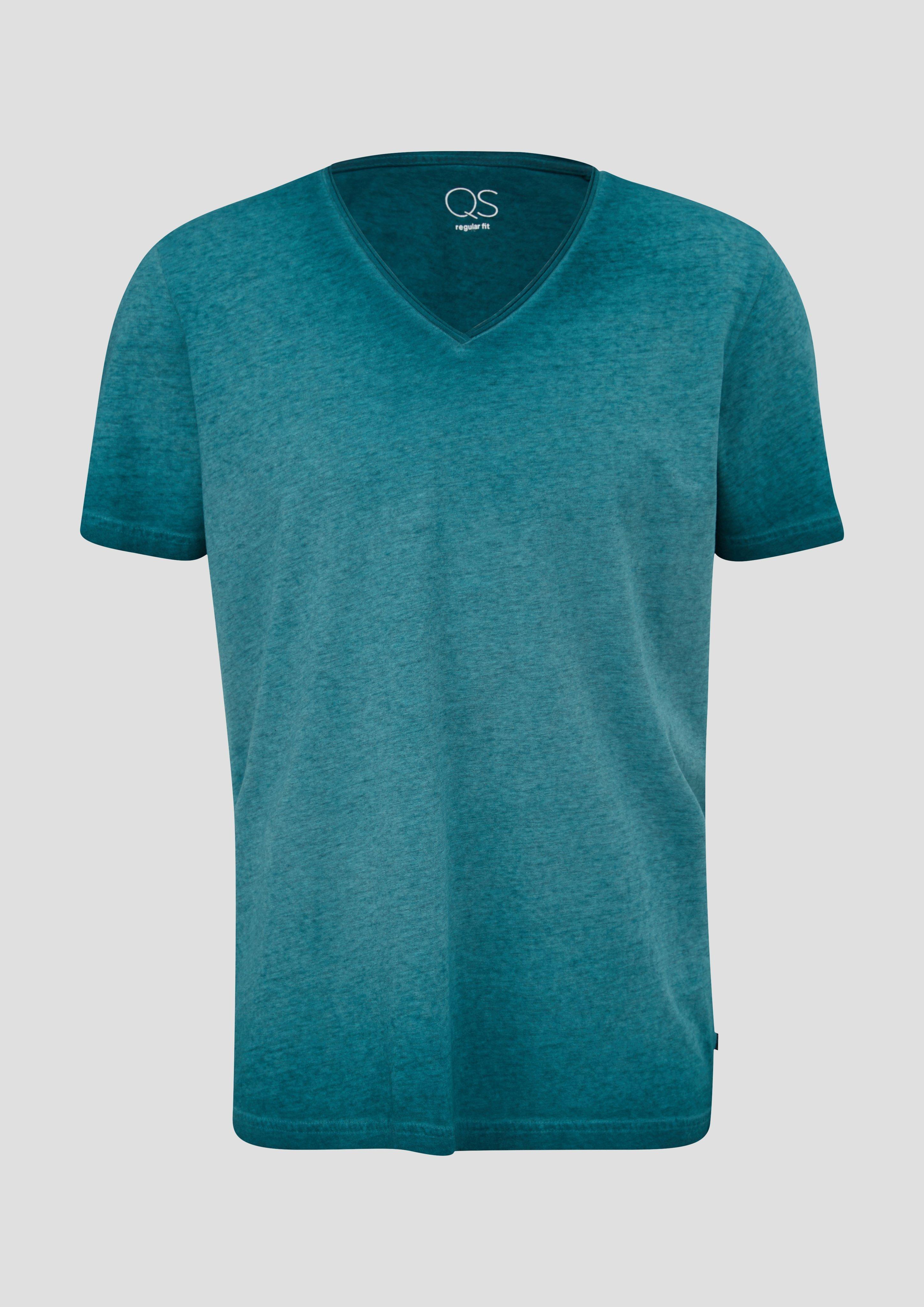 QS - T-Shirt aus Baumwollmix, Herren, Blau