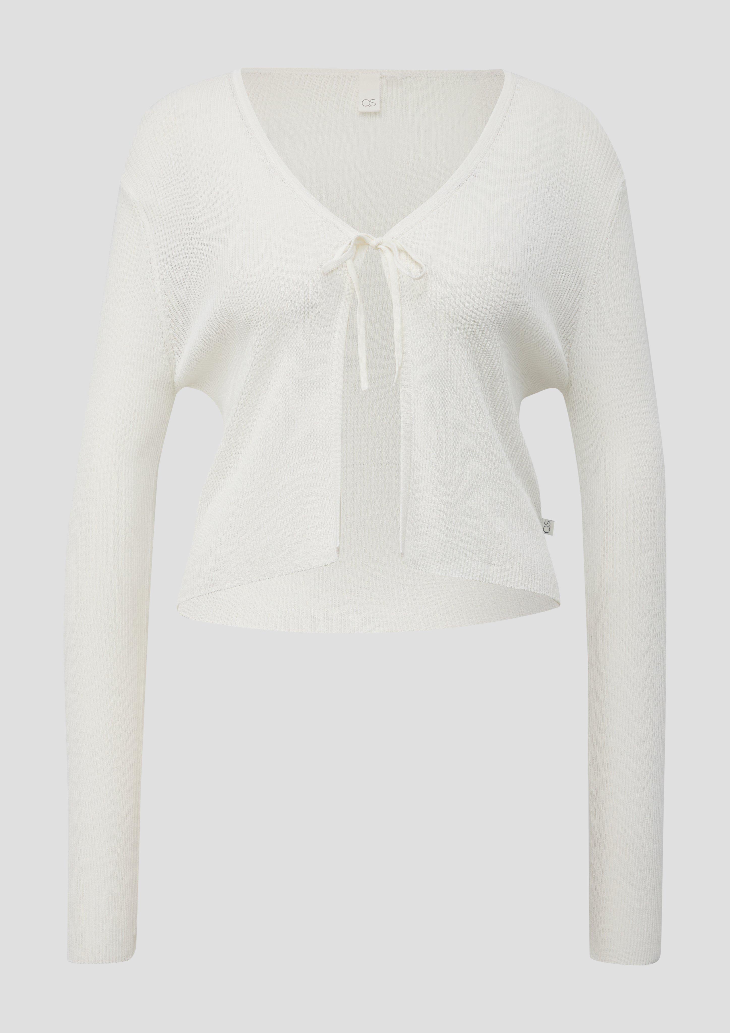 Thumbnail - QS - Strickjacke aus Viskosemix, Damen, creme