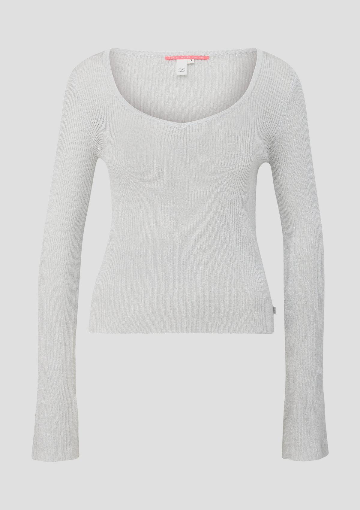 s.Oliver Lightweight ribbed jumper with a glitter effect