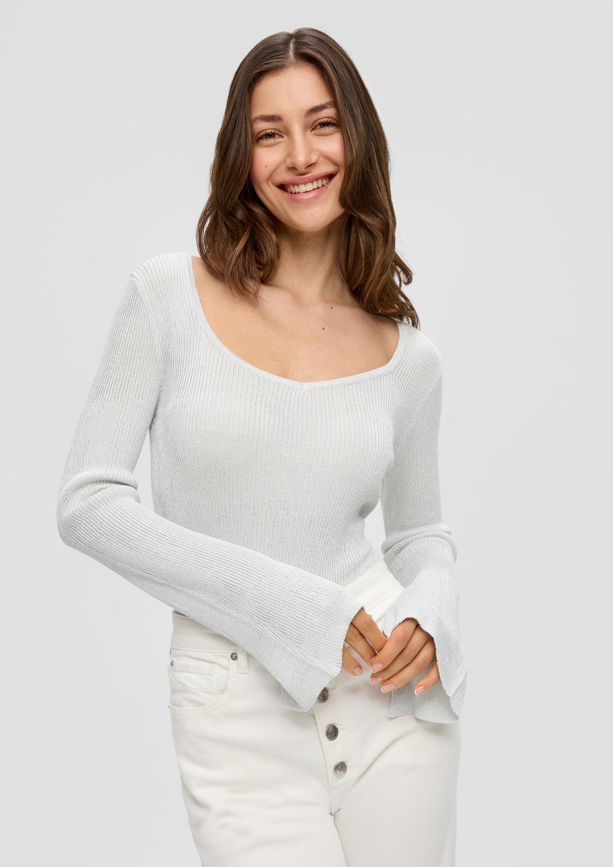 s.Oliver Lightweight ribbed jumper with a glitter effect