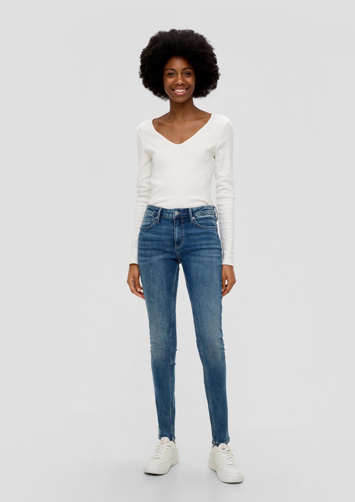 s.Oliver Jeans hlače Sadie/kroj Skinny Fit/Mid Rise/oprijete hlačnice/bombažni streč
