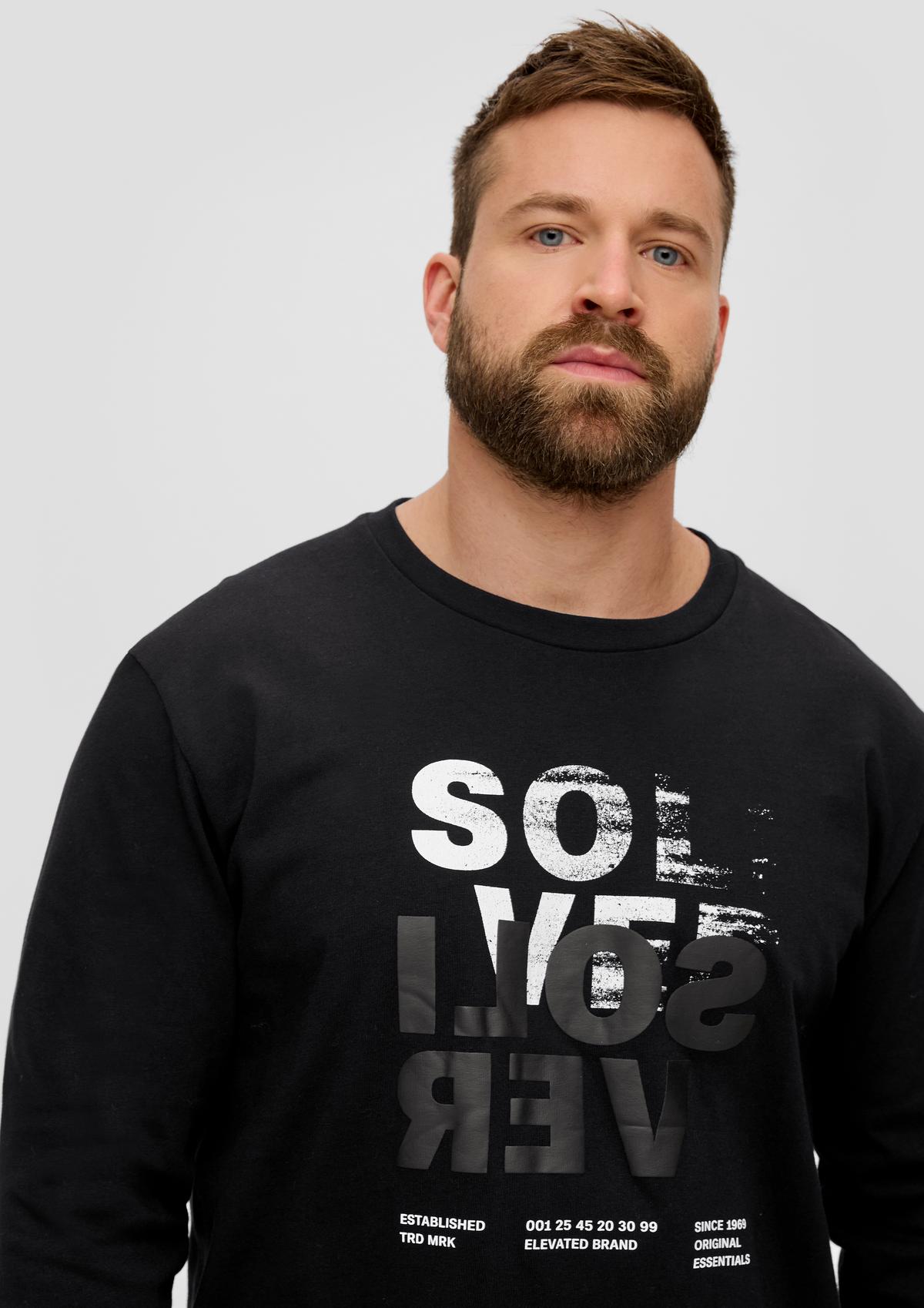 s.Oliver T-shirt à manches longues à logo imprimé engommé