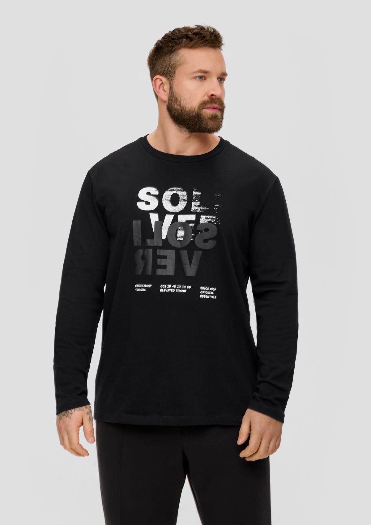 s.Oliver T-shirt à manches longues-à logo imprimé engommé
