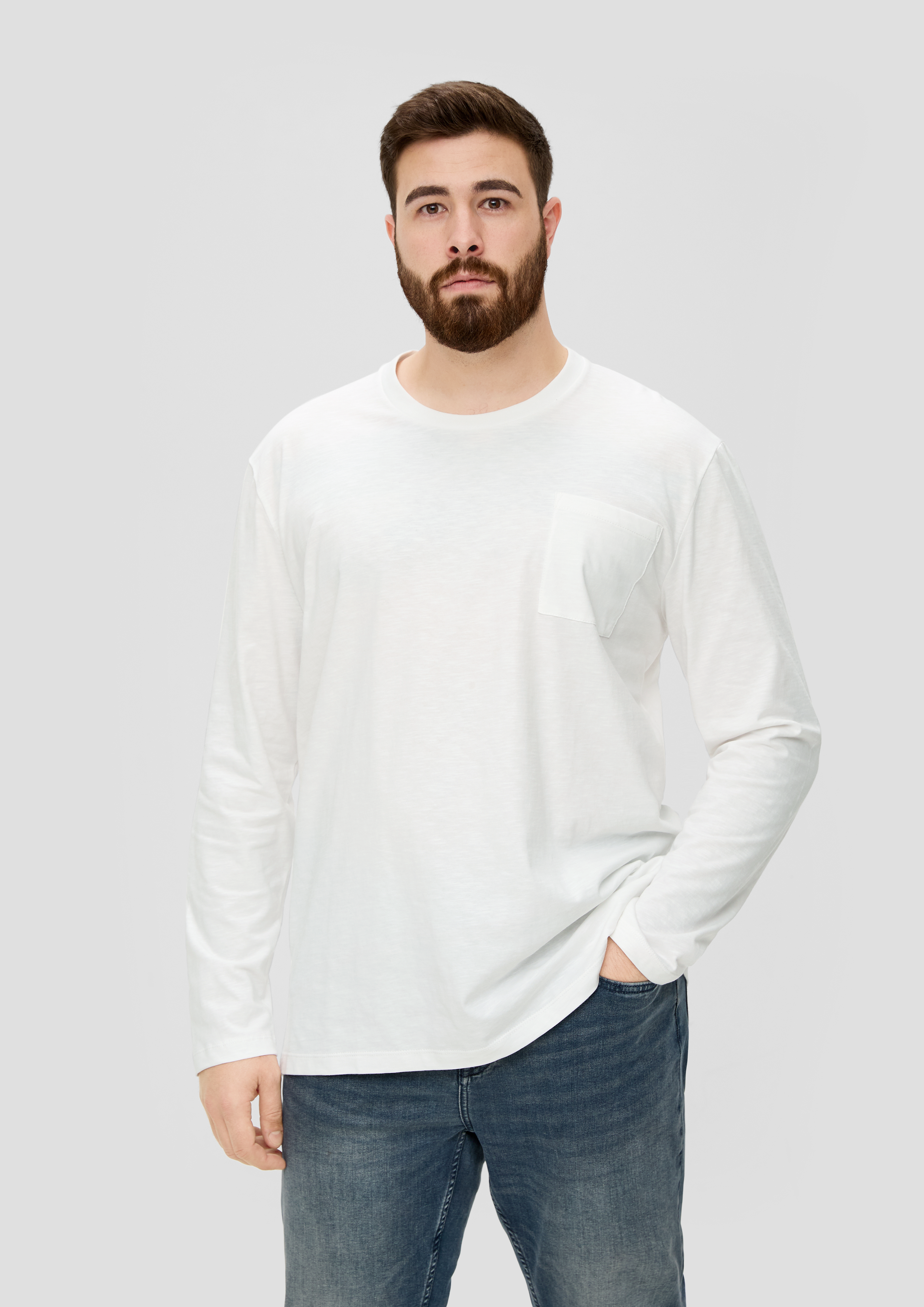 S.Oliver Longsleeve mit Flammgarnstruktur