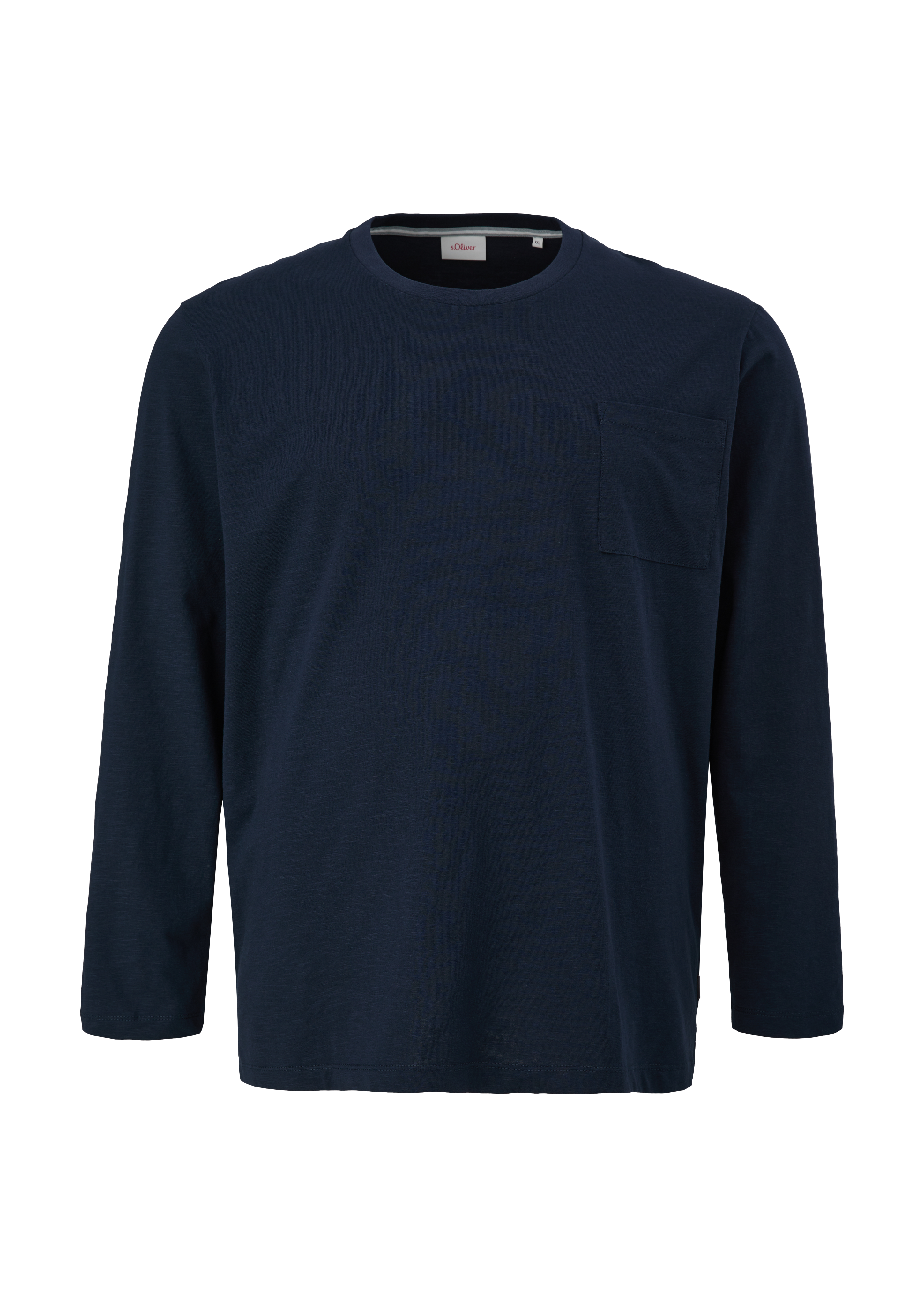 s.Oliver - Longsleeve mit Flammgarnstruktur, Herren, blau