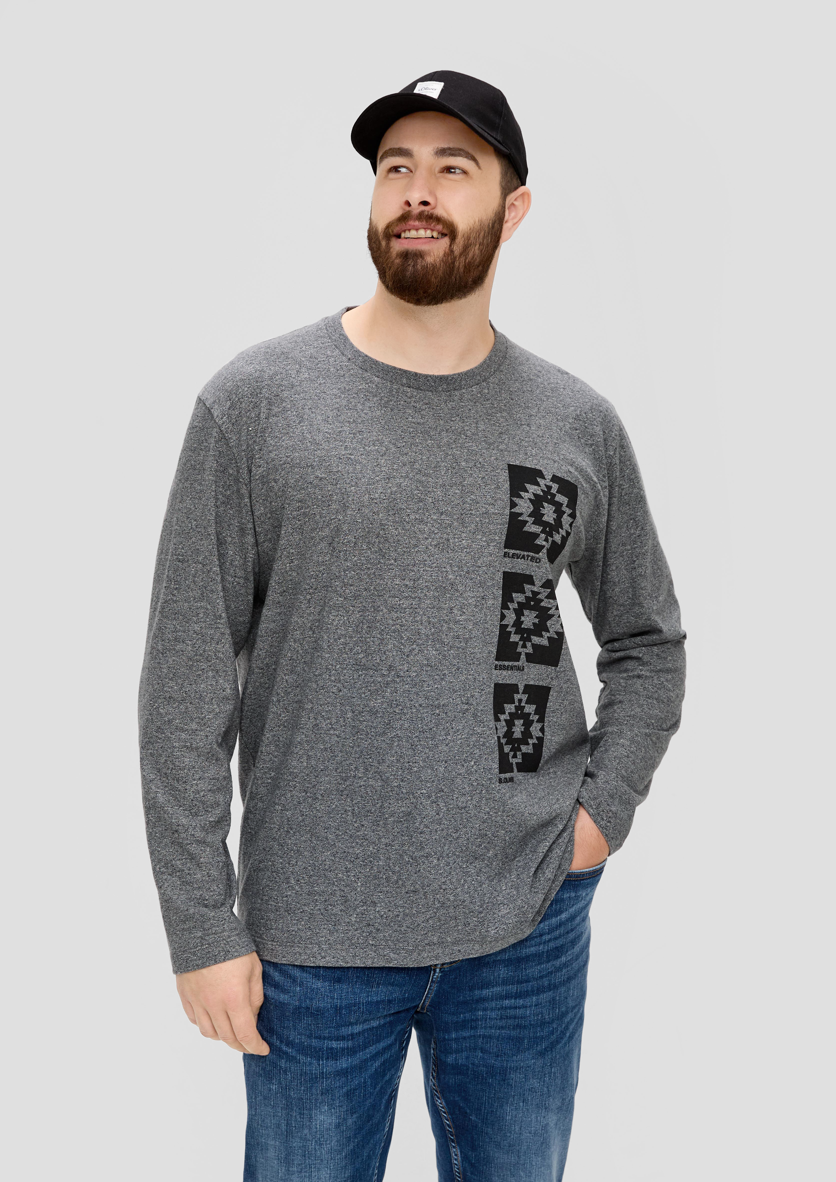 S.Oliver Longsleeve mit gummiertem Grafik-Print