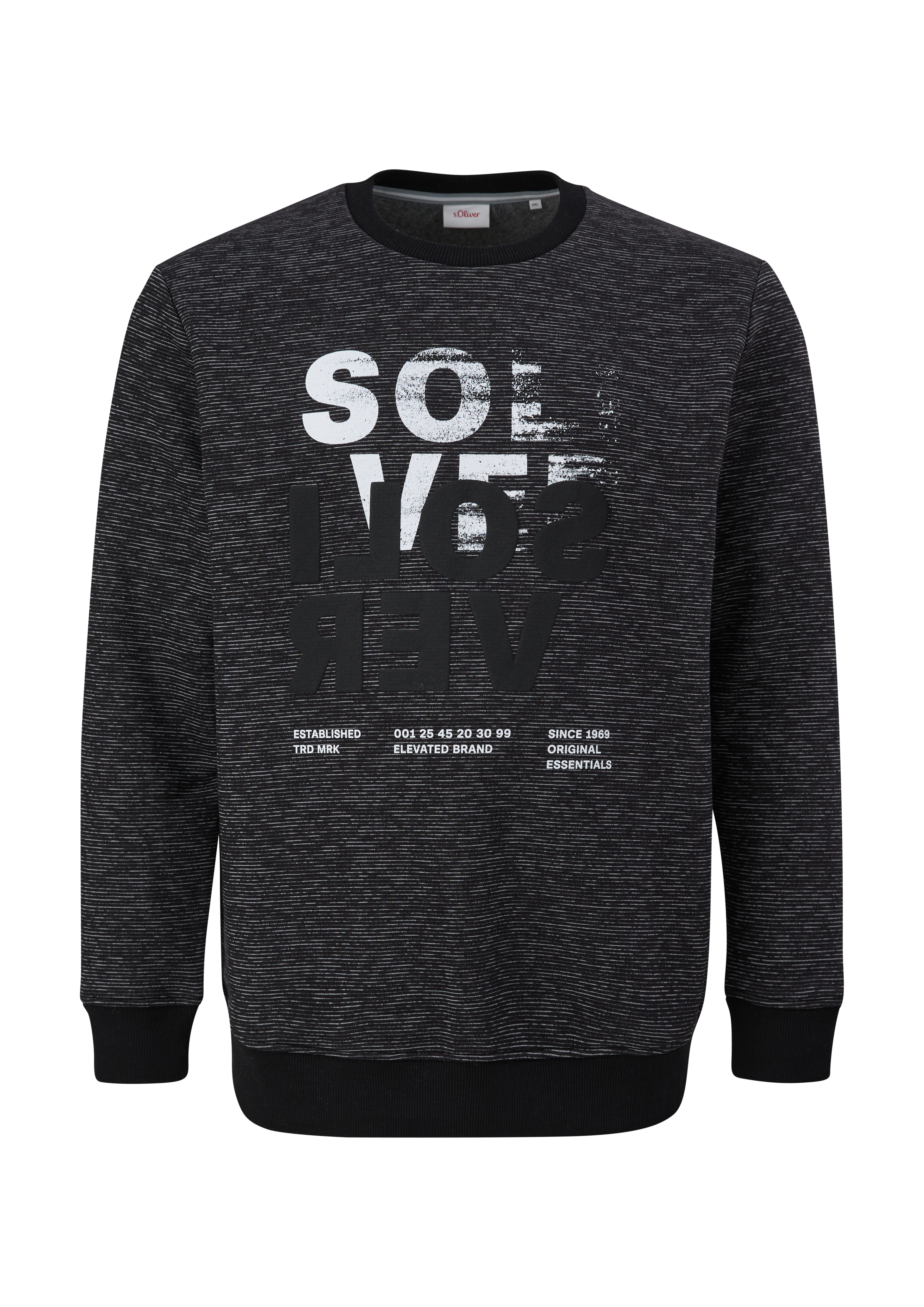 s.Oliver - Sweatshirt mit Logoprint, Herren, schwarz