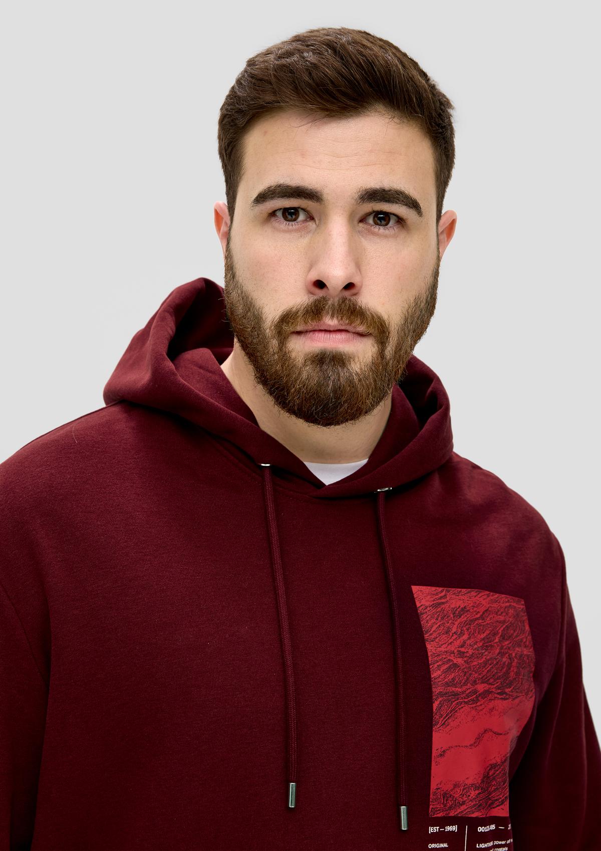 s.Oliver Hooded sweatshirt with a front print