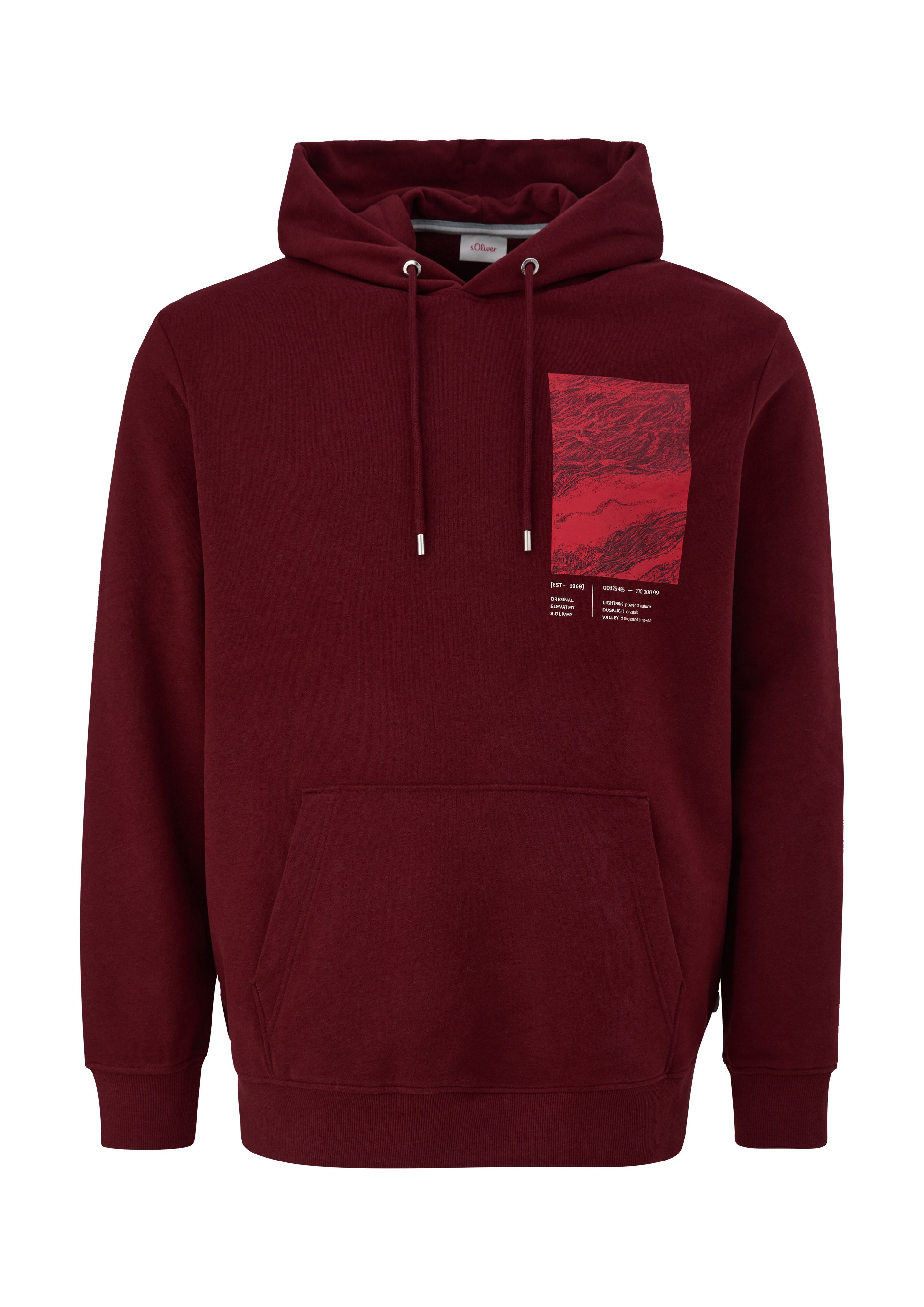 s.Oliver - Kapuzensweater mit Frontprint, Herren, rot