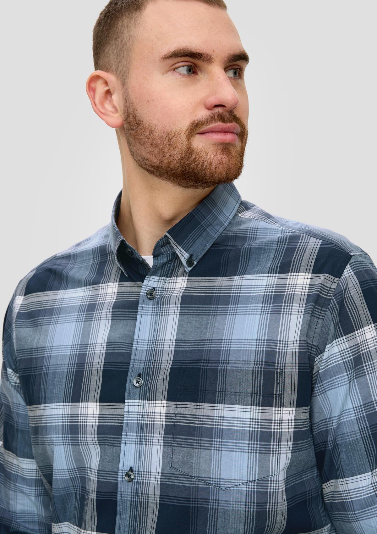 s.Oliver Regular: Karirana košulja od rastezljivog pamuka