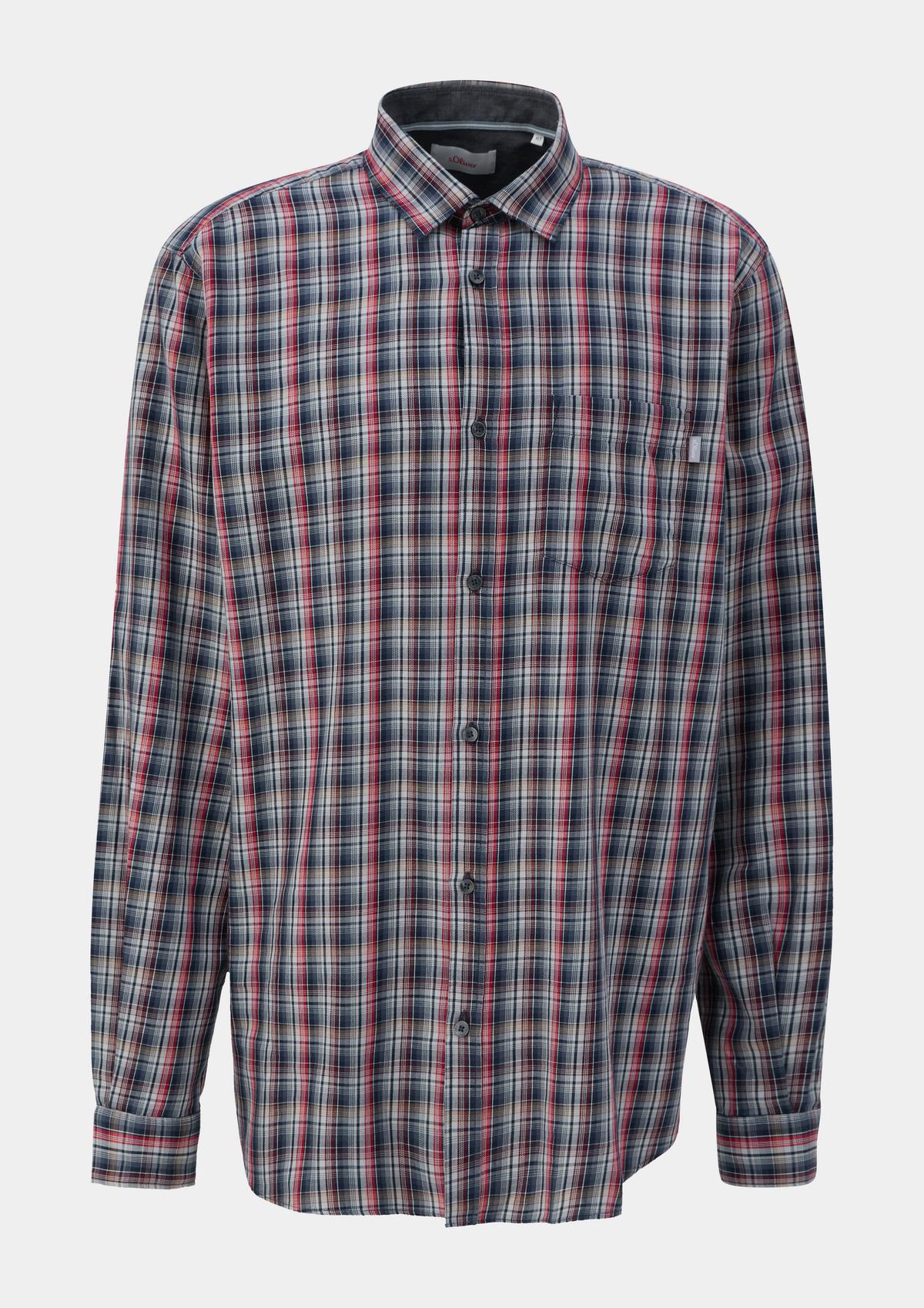s.Oliver Regular: geruit overhemd met lyocell