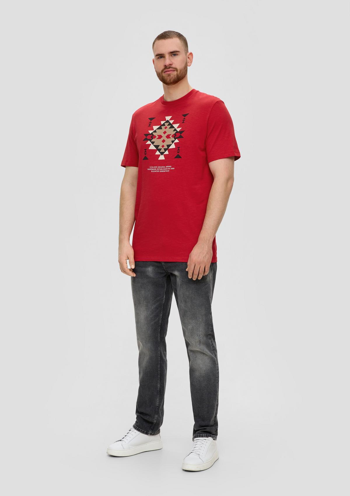 s.Oliver T-shirt en jersey flammé de coton