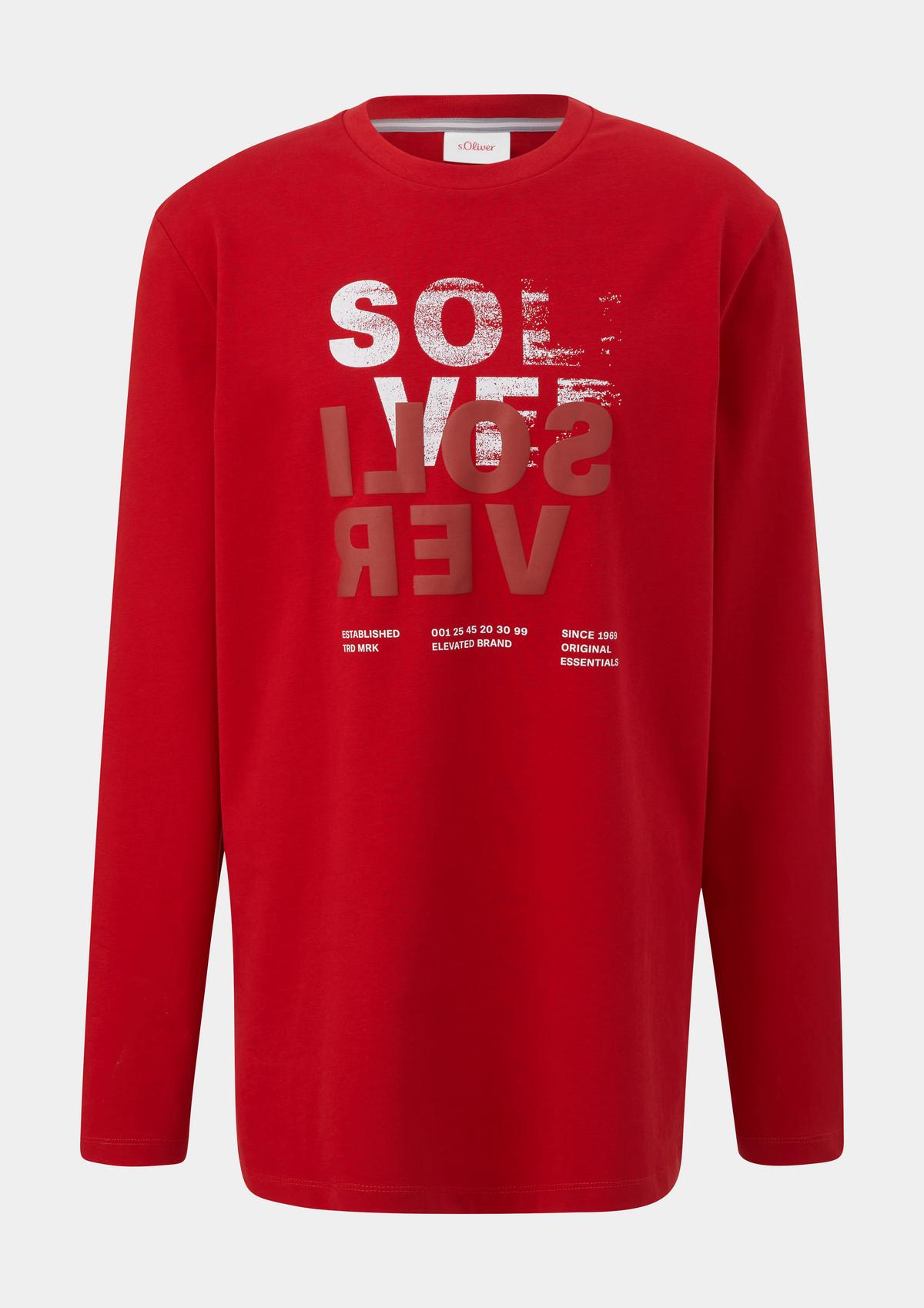 s.Oliver Long sleeve top with a rubberised logo print