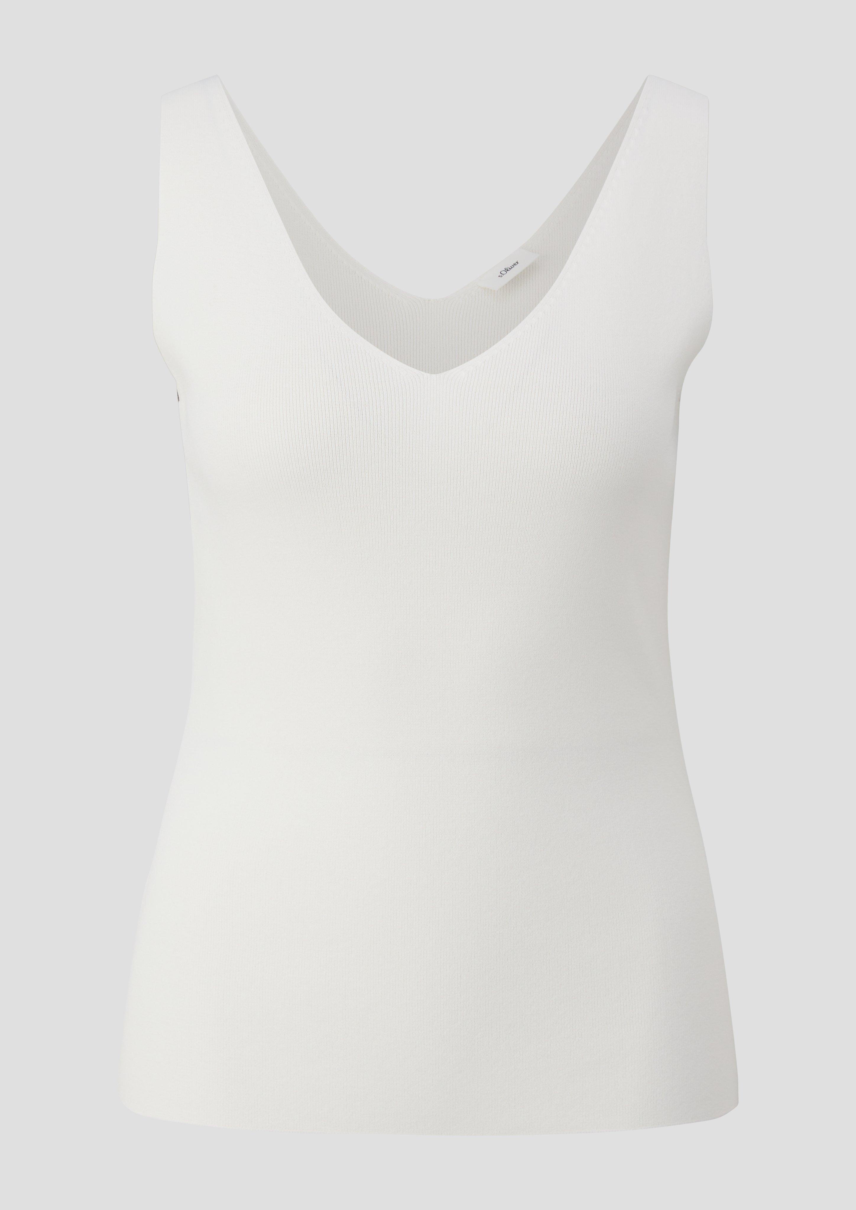 s.Oliver - Stricktop aus Viskosemix, Damen, creme