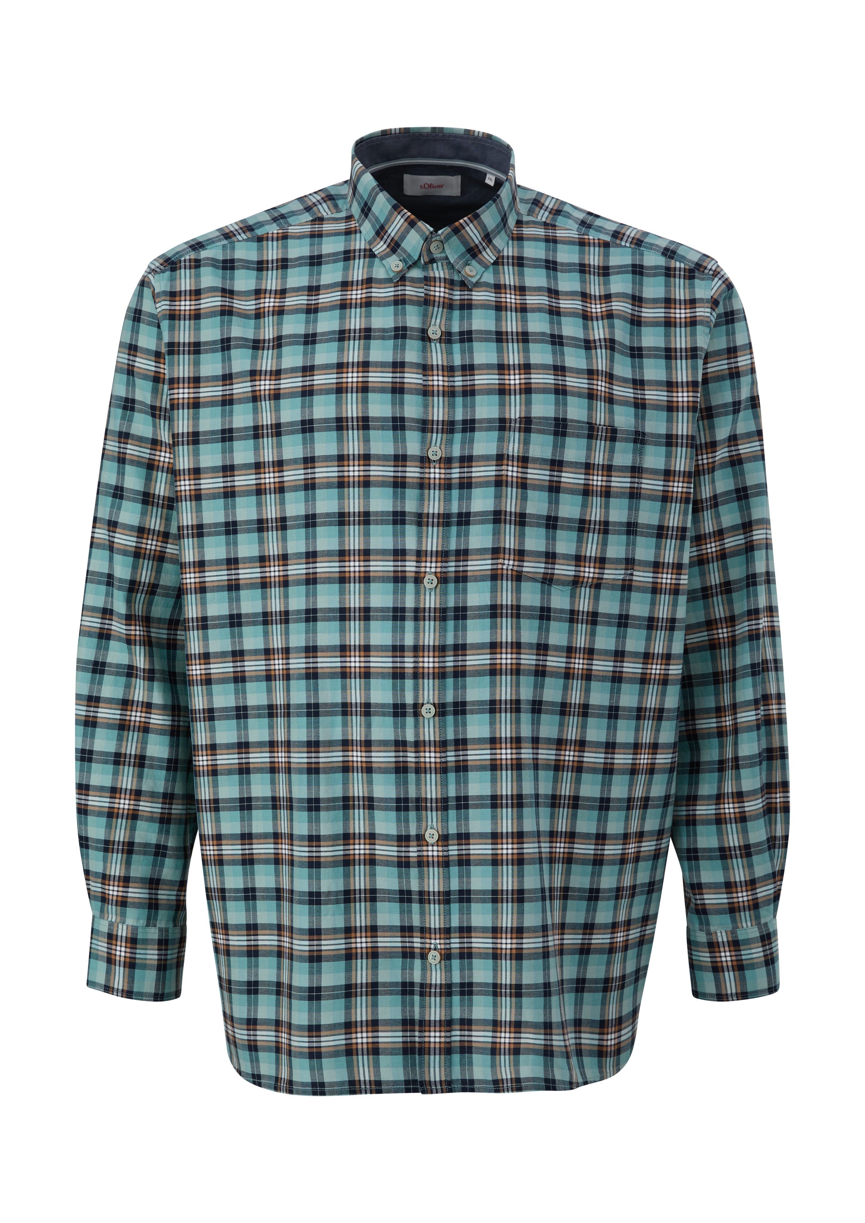 s.Oliver - Regular: Button Down-Hemd, Herren, mehrfarbig|petrol