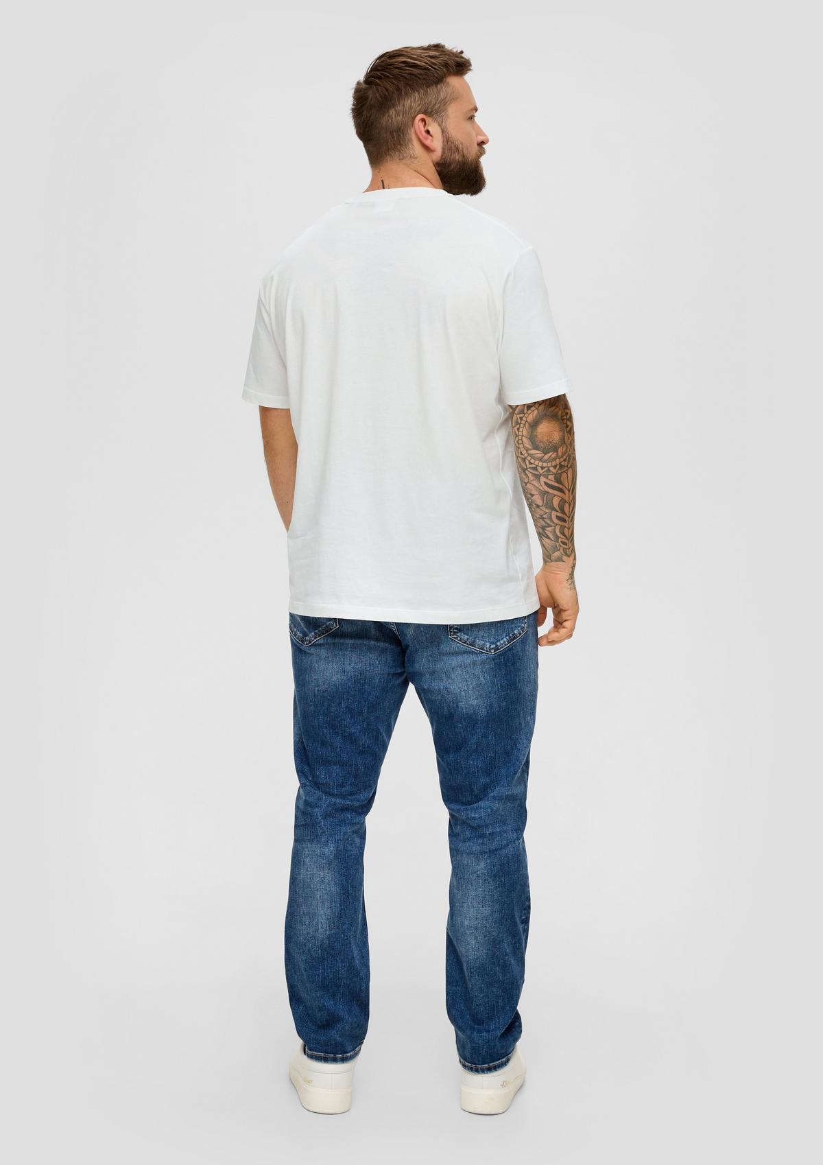 white T-shirt front with - a print