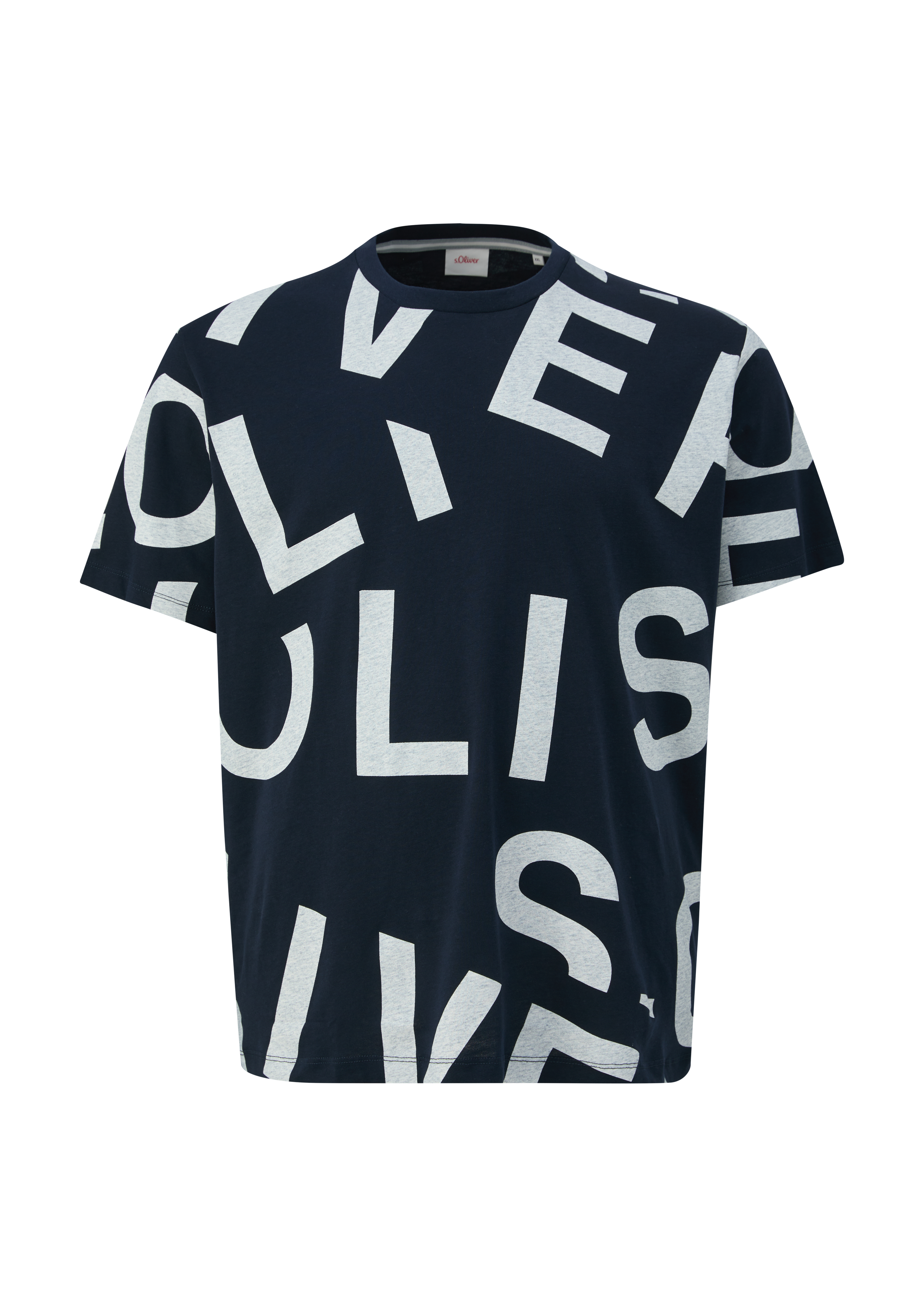 s.Oliver - Baumwollshirt mit Allover-Print, Herren, blau