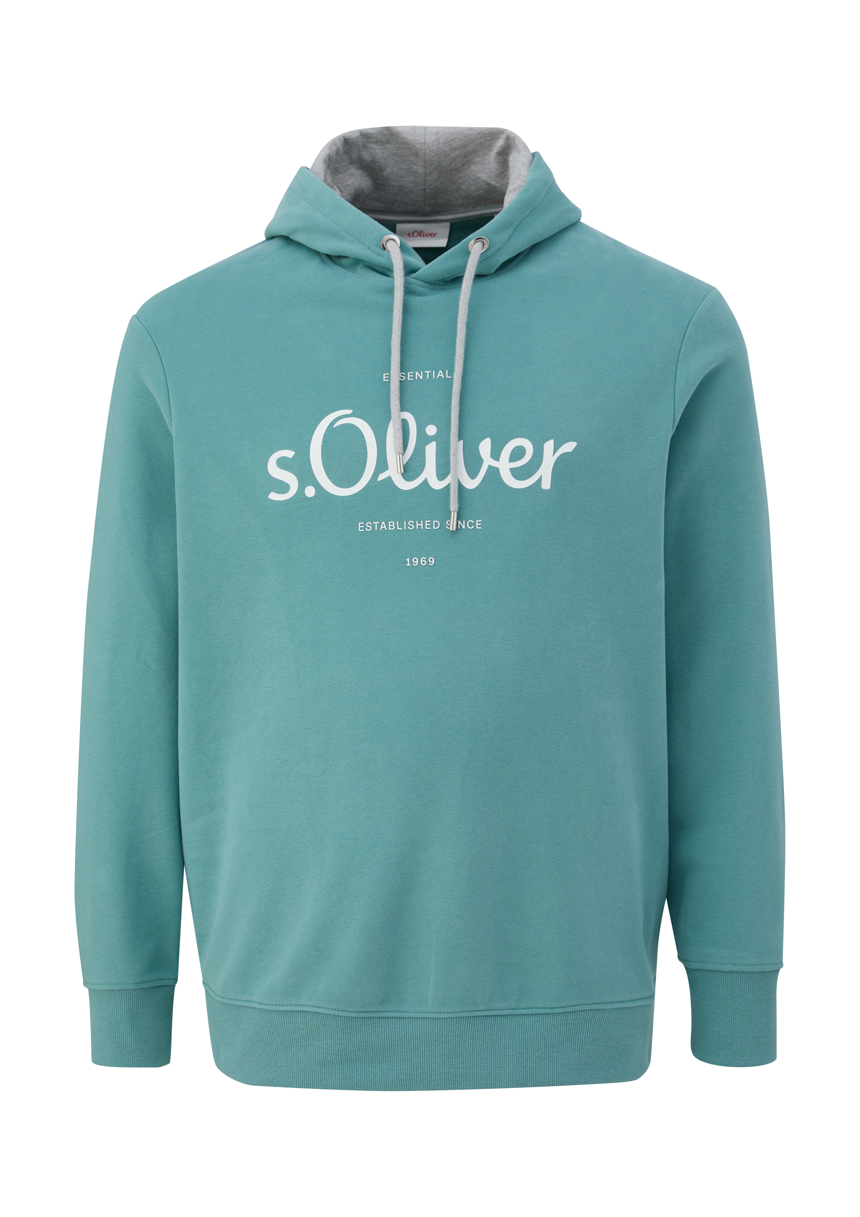 s.Oliver - Sweatshirt mit gummiertem Label-Print, Herren, Blau