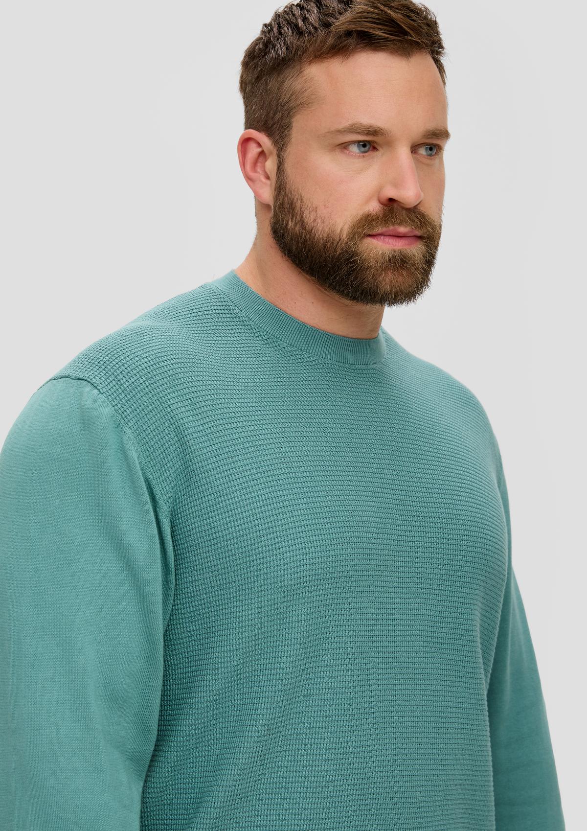 s.Oliver Pleten pulover z vzorcem vafljastega pikéja
