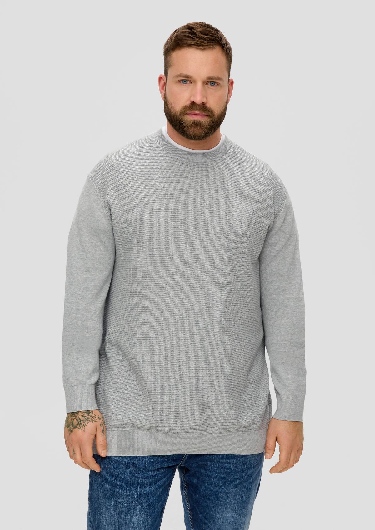 s.Oliver Pleten pulover z vzorcem vafljastega pikéja