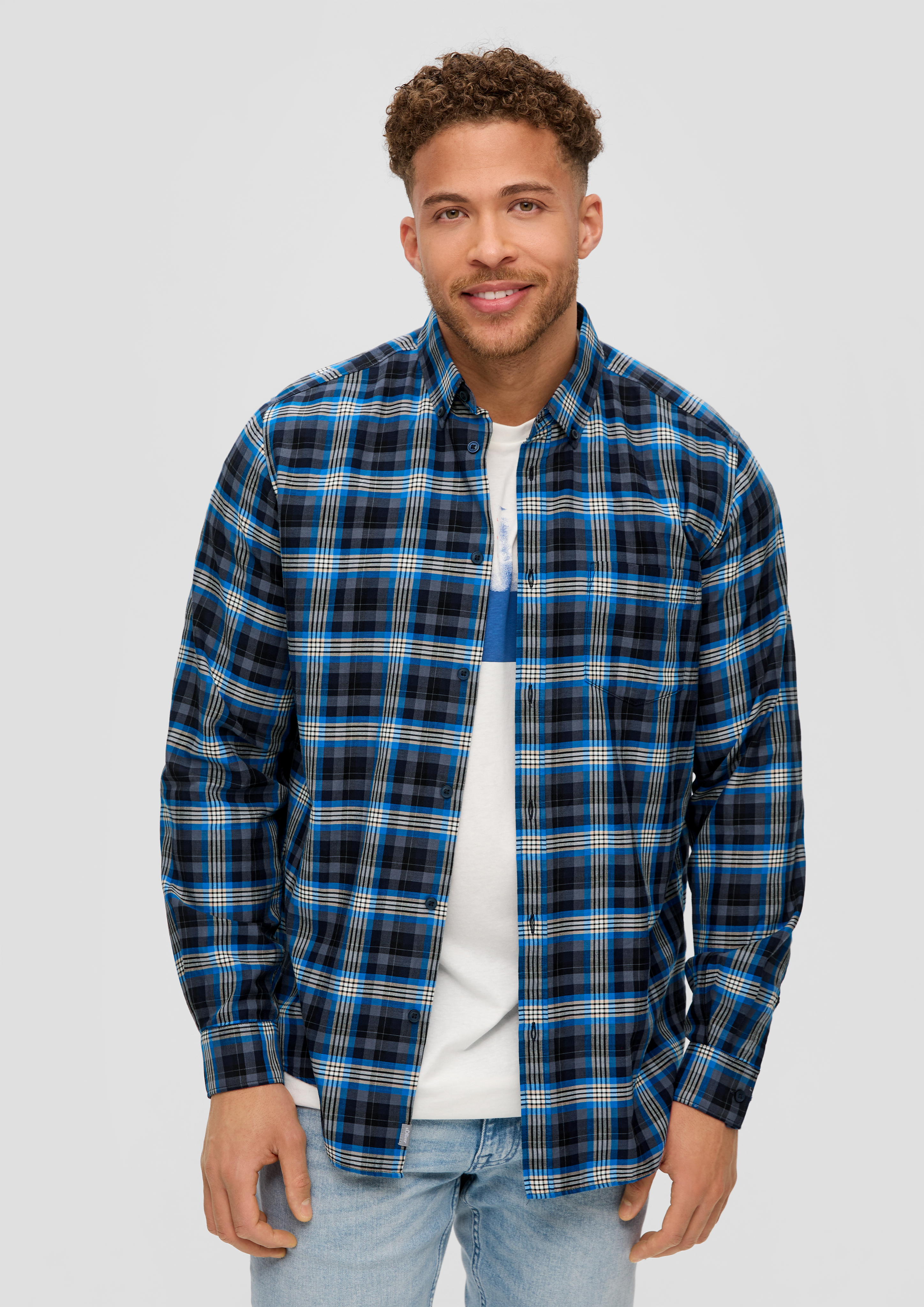 S.Oliver Regular: Hemd mit Button-down-Kragen