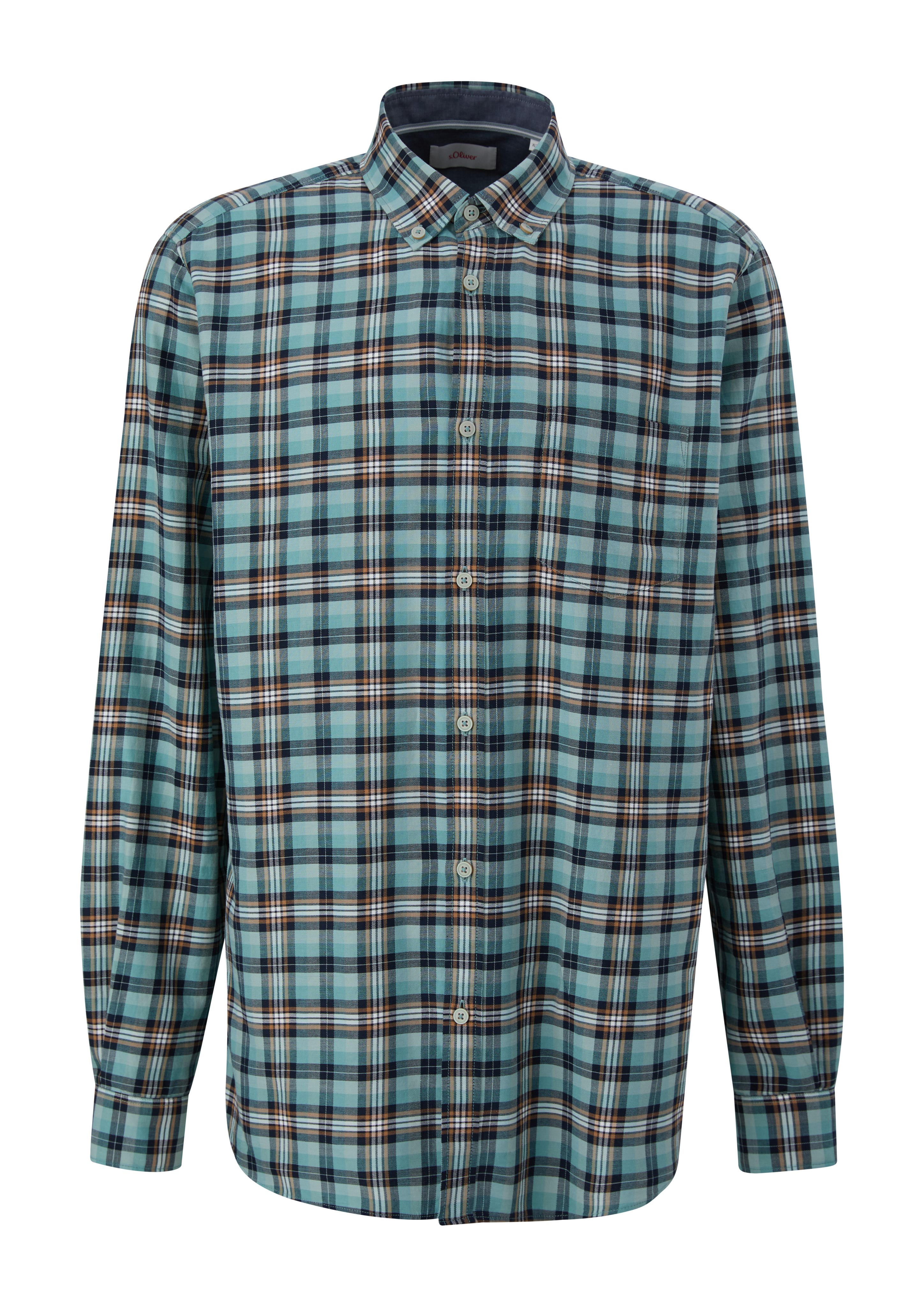 s.Oliver - Regular: Hemd mit Button-down-Kragen, Herren, Blau