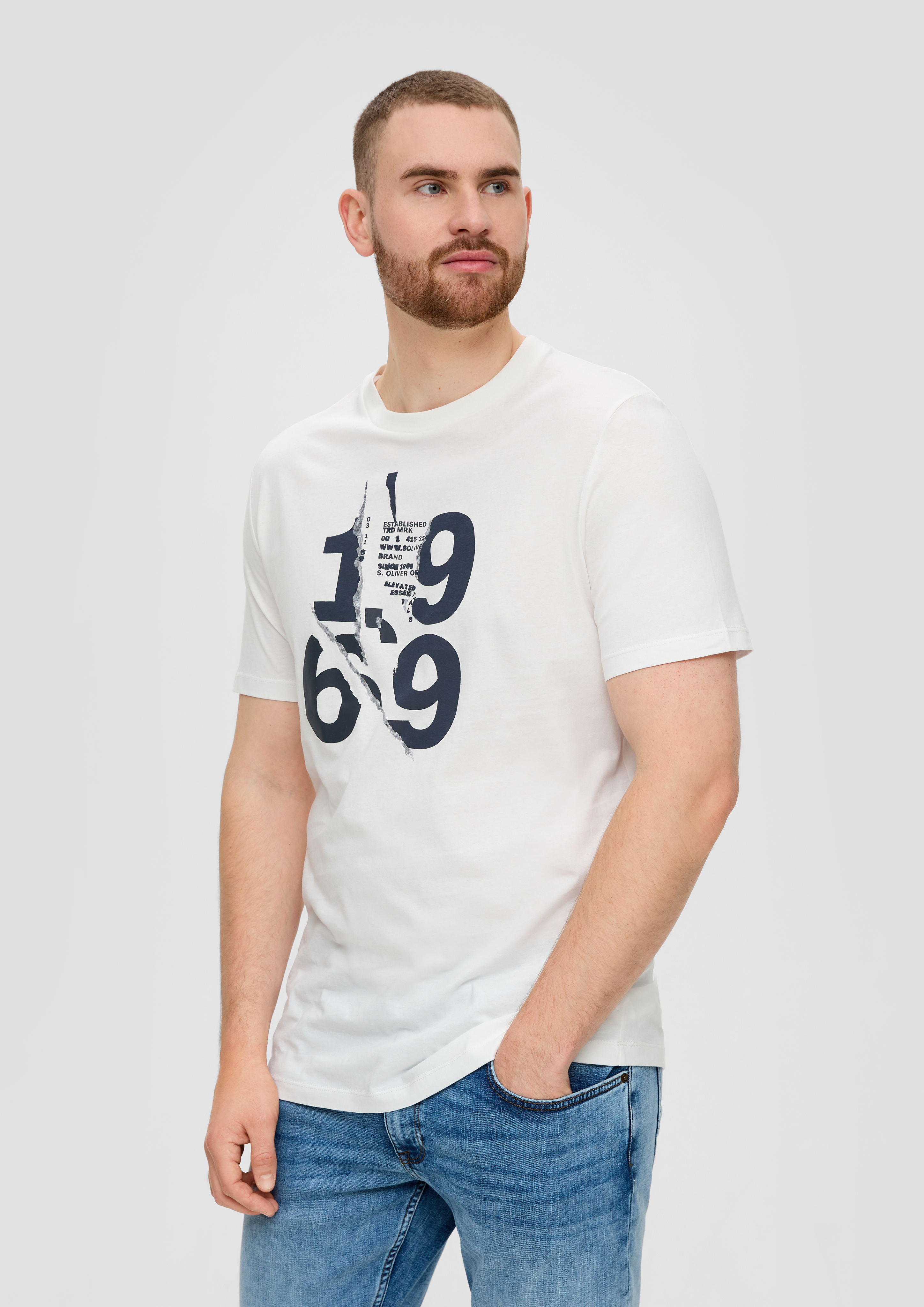 T-Shirt mit Frontprint - weiß
