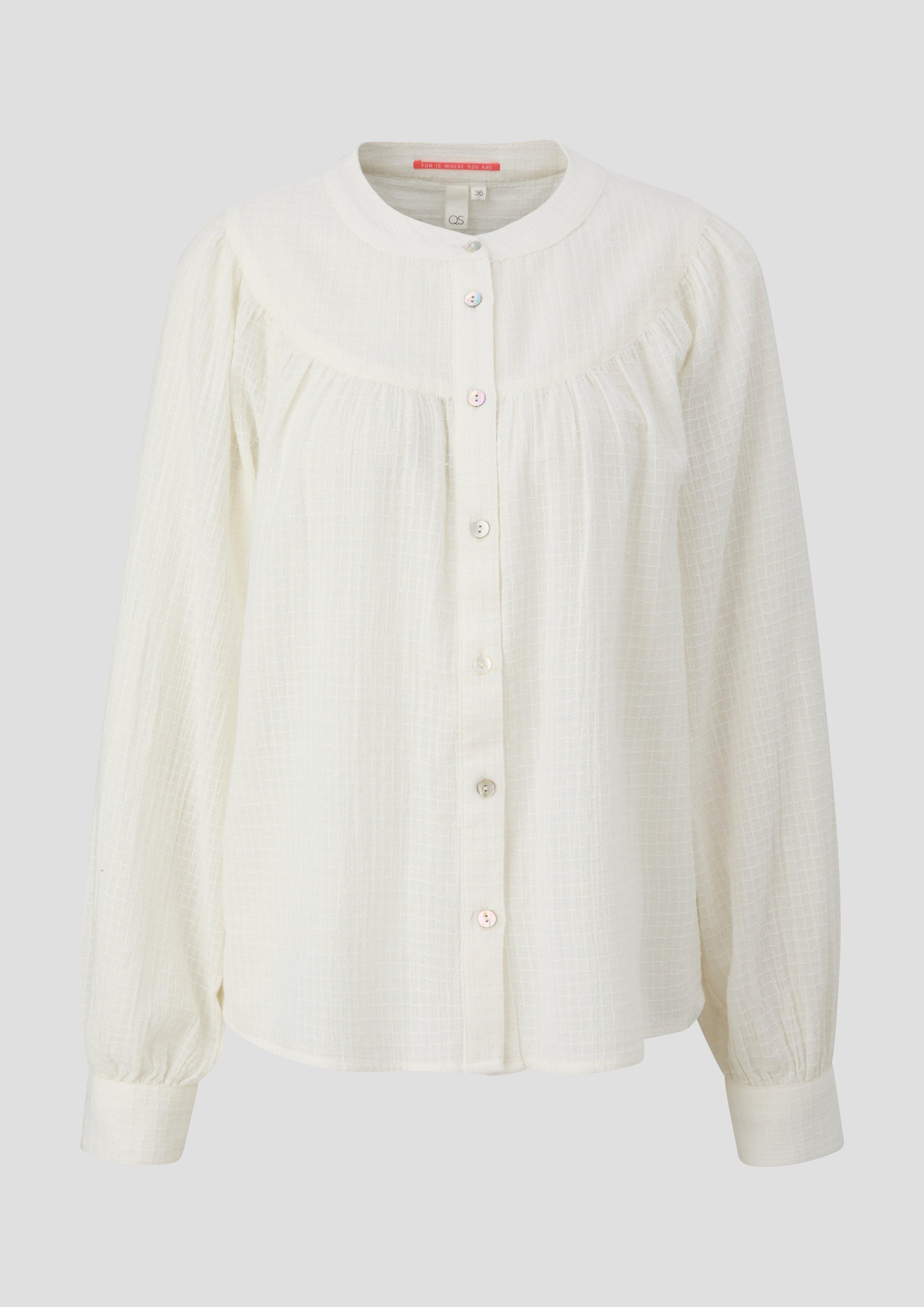 Thumbnail - QS - Bluse mit Dobby-Struktur im Loose Fit, Damen, creme