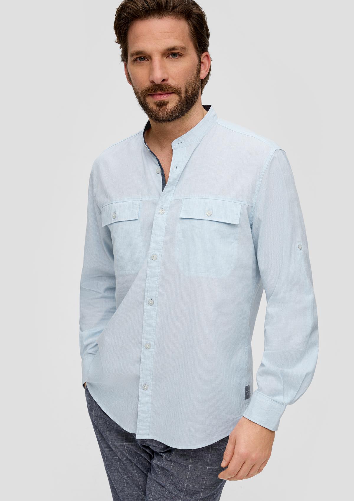s.Oliver Regular fit: shirt with a stand-up collar