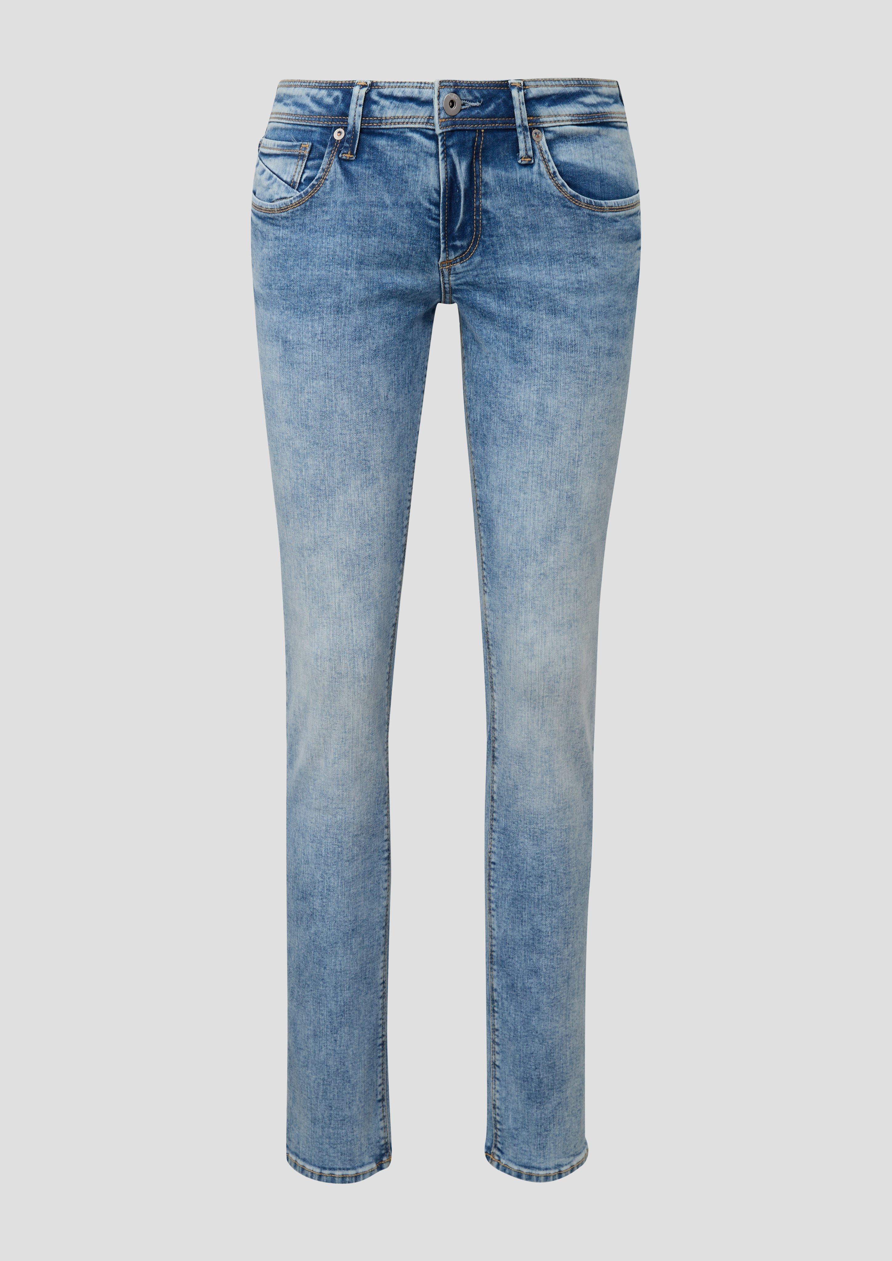 QS - Jeans Catie / Slim Fit / Mid Rise / Slim Leg, Damen, blau