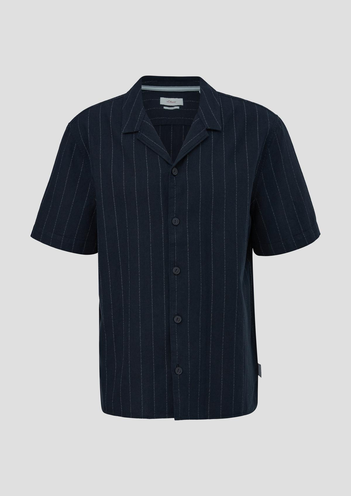 s.Oliver Overhemd met korte mouwen van linnen en katoen
