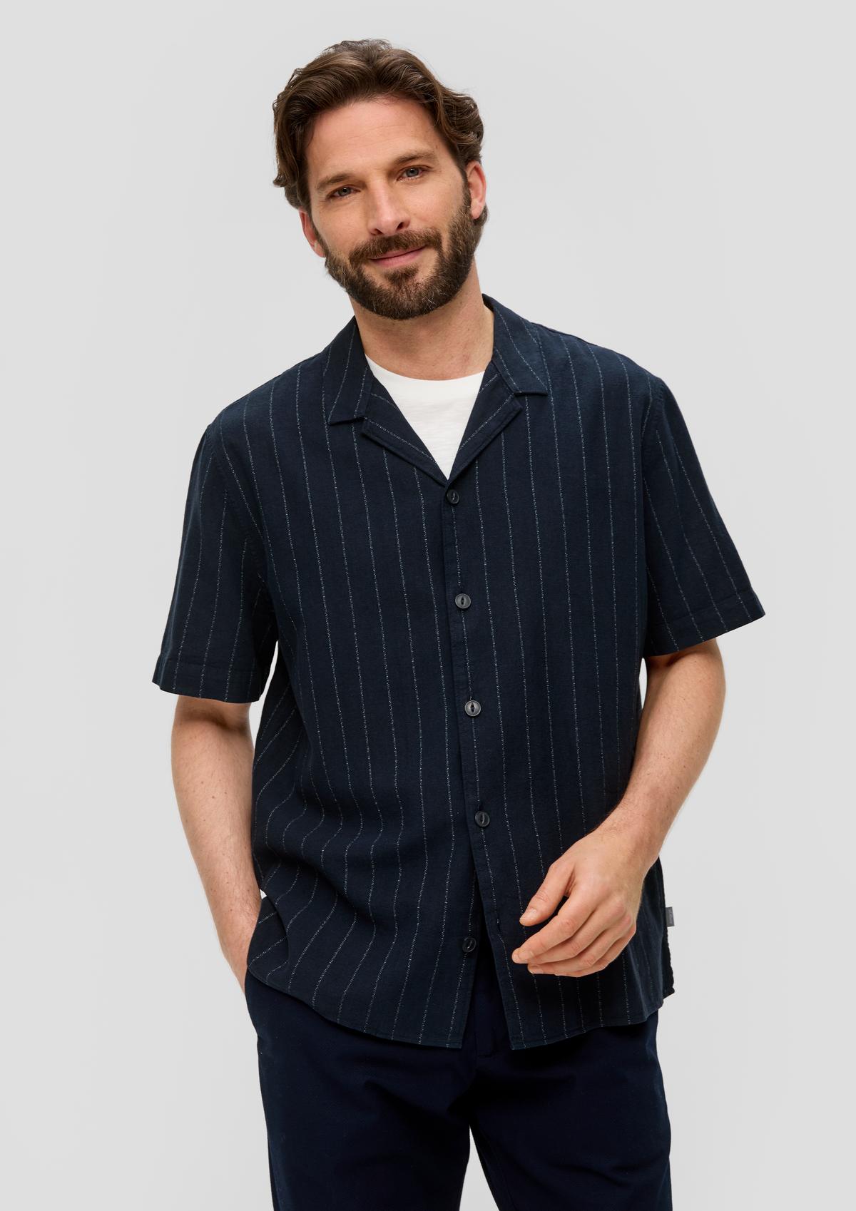 s.Oliver Overhemd met korte mouwen van linnen en katoen