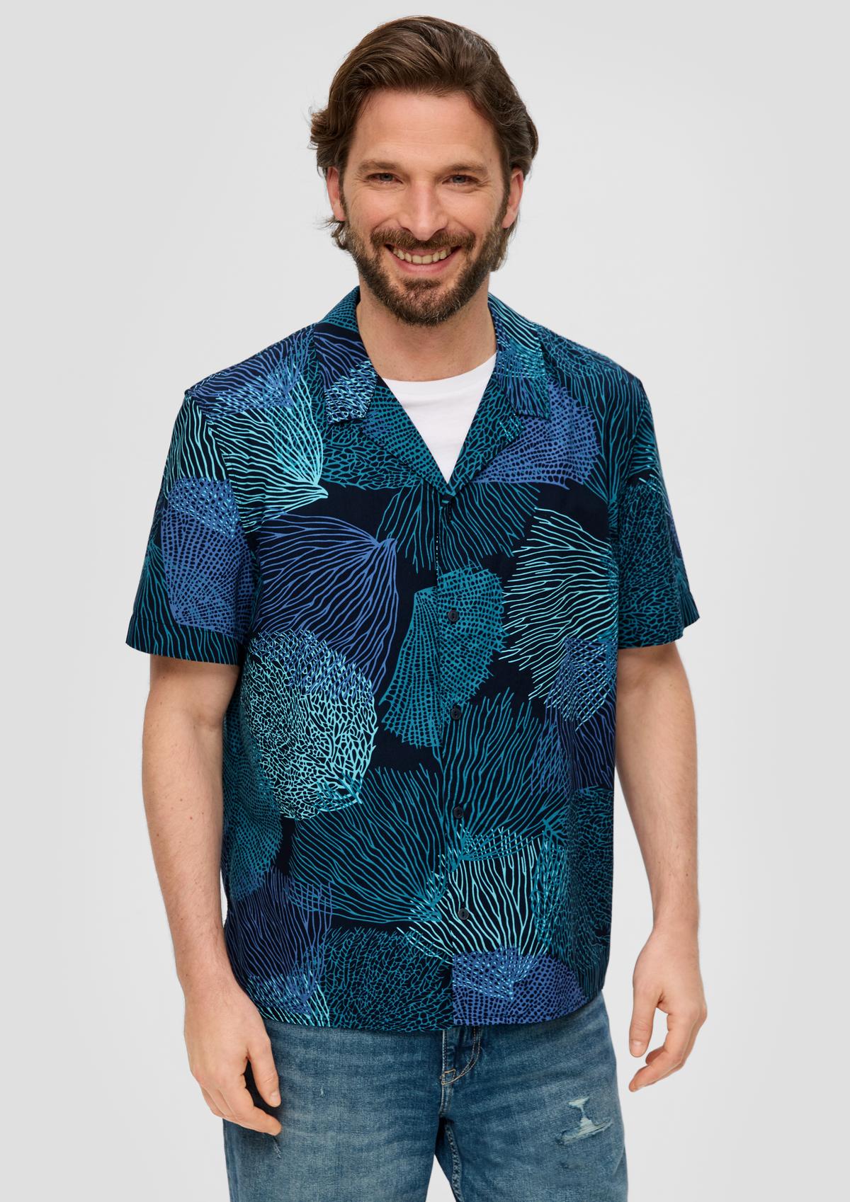 s.Oliver Slim: Kurzarmhemd mit Reverskragen