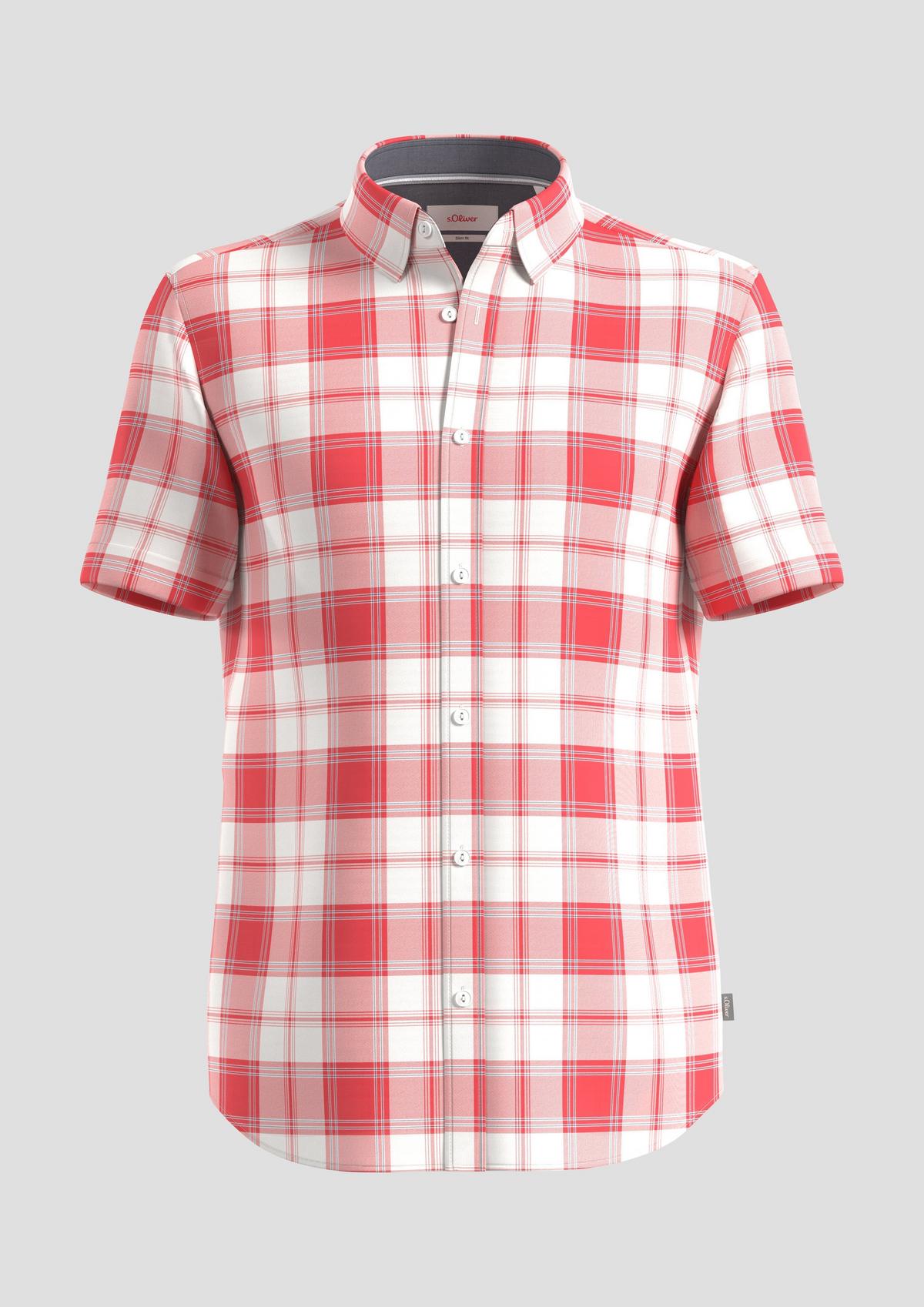 s.Oliver Short stretch cotton shirt in a slim fit
